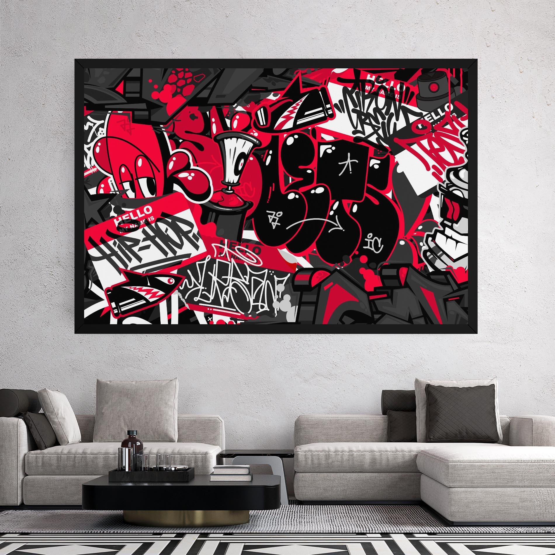 Vászonkép Hip Hop Graffiti mockup 2