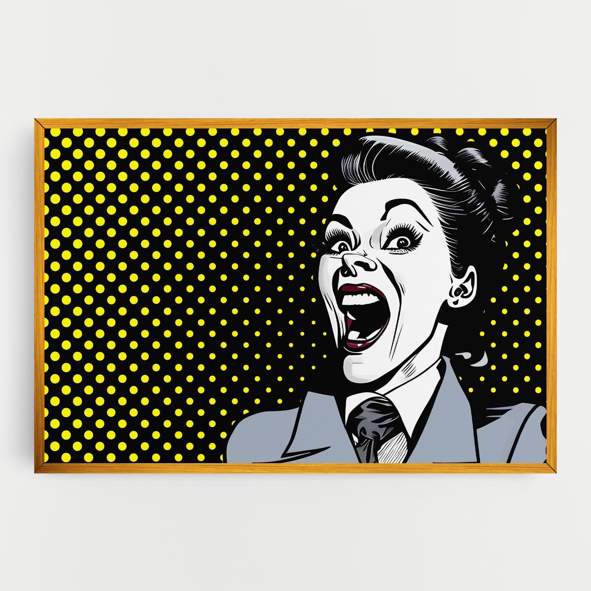 Vászonkép Screaming Pop Art mockup 0
