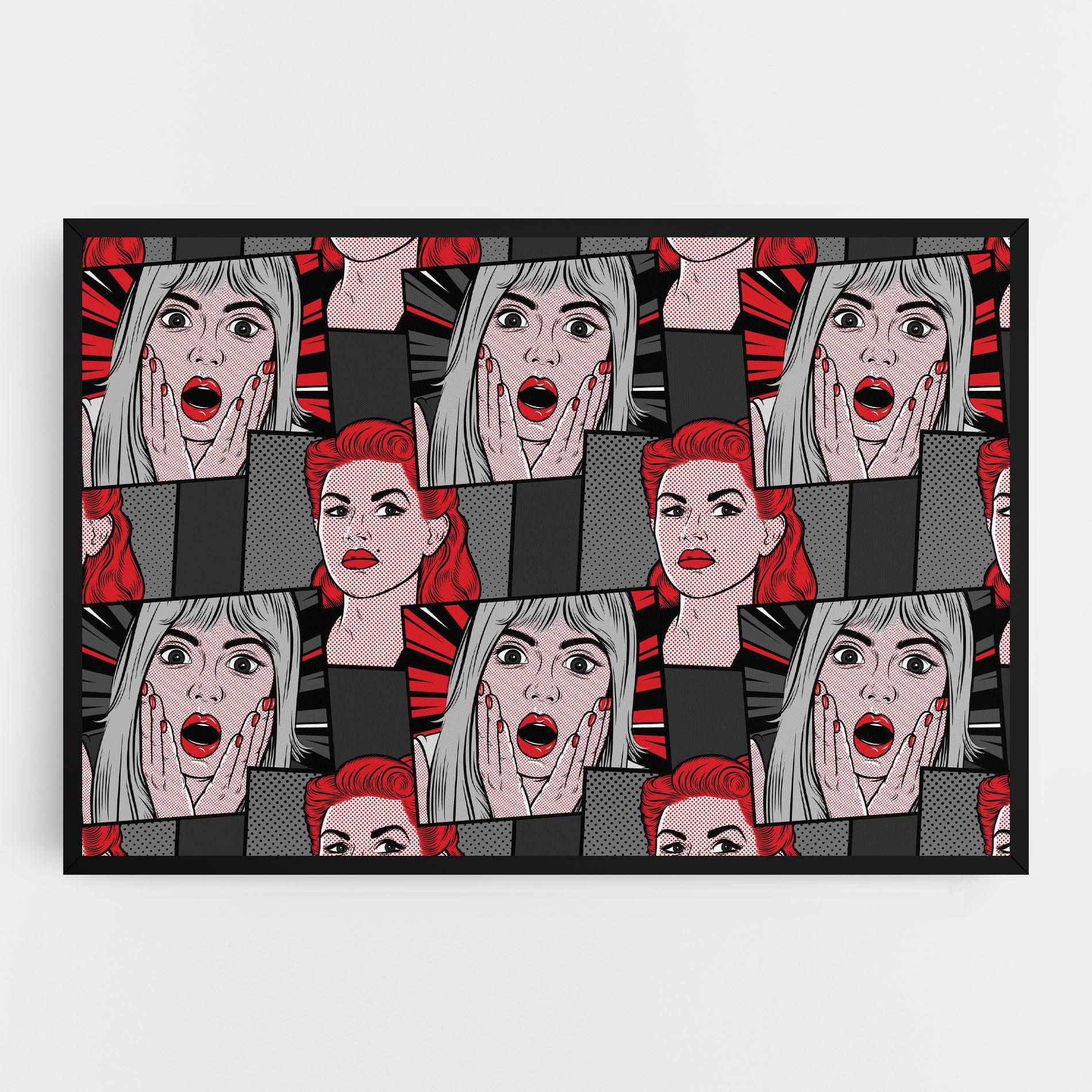 Vászonkép Grey Red Pop Art mockup 0