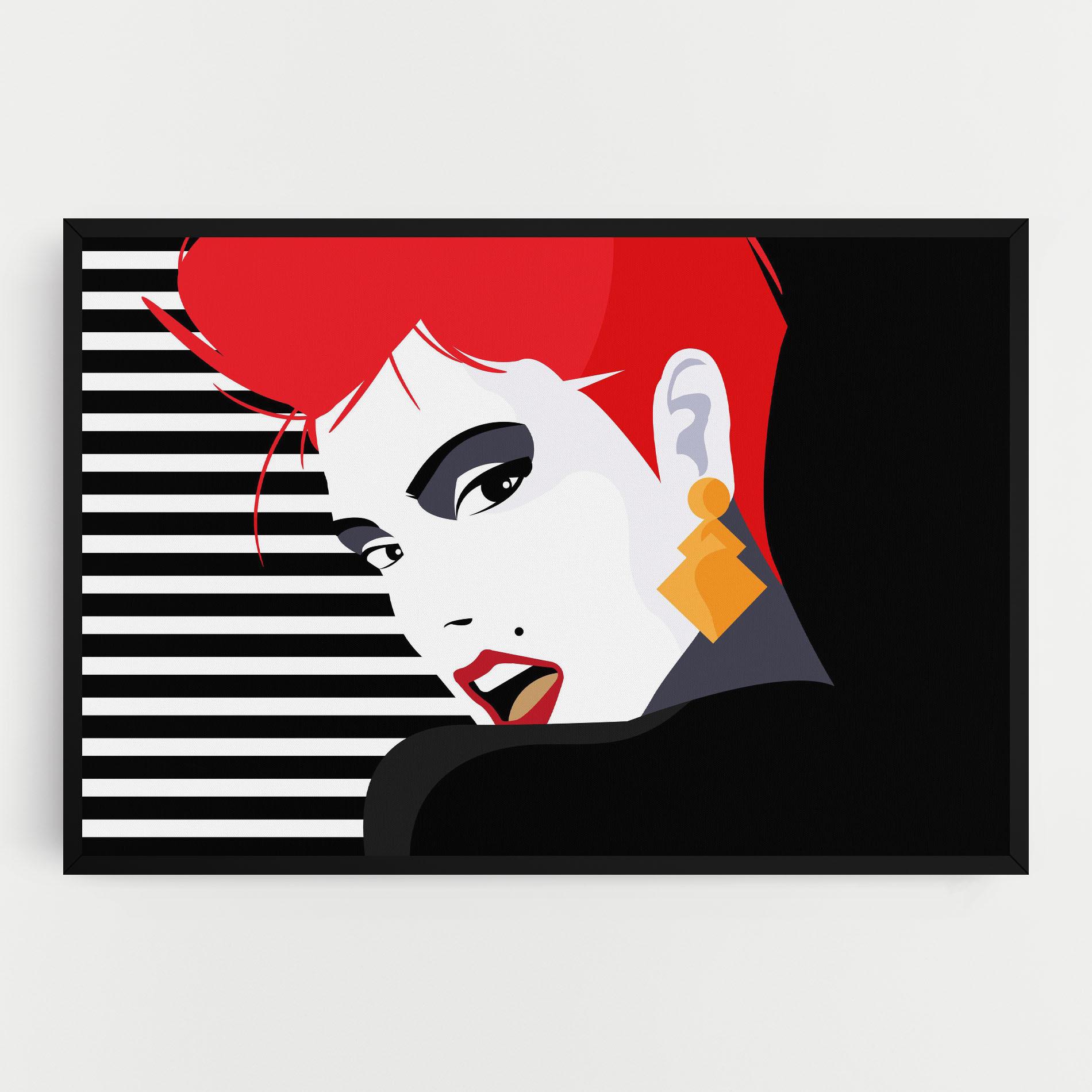 Vászonkép Red Pop Hair mockup 0