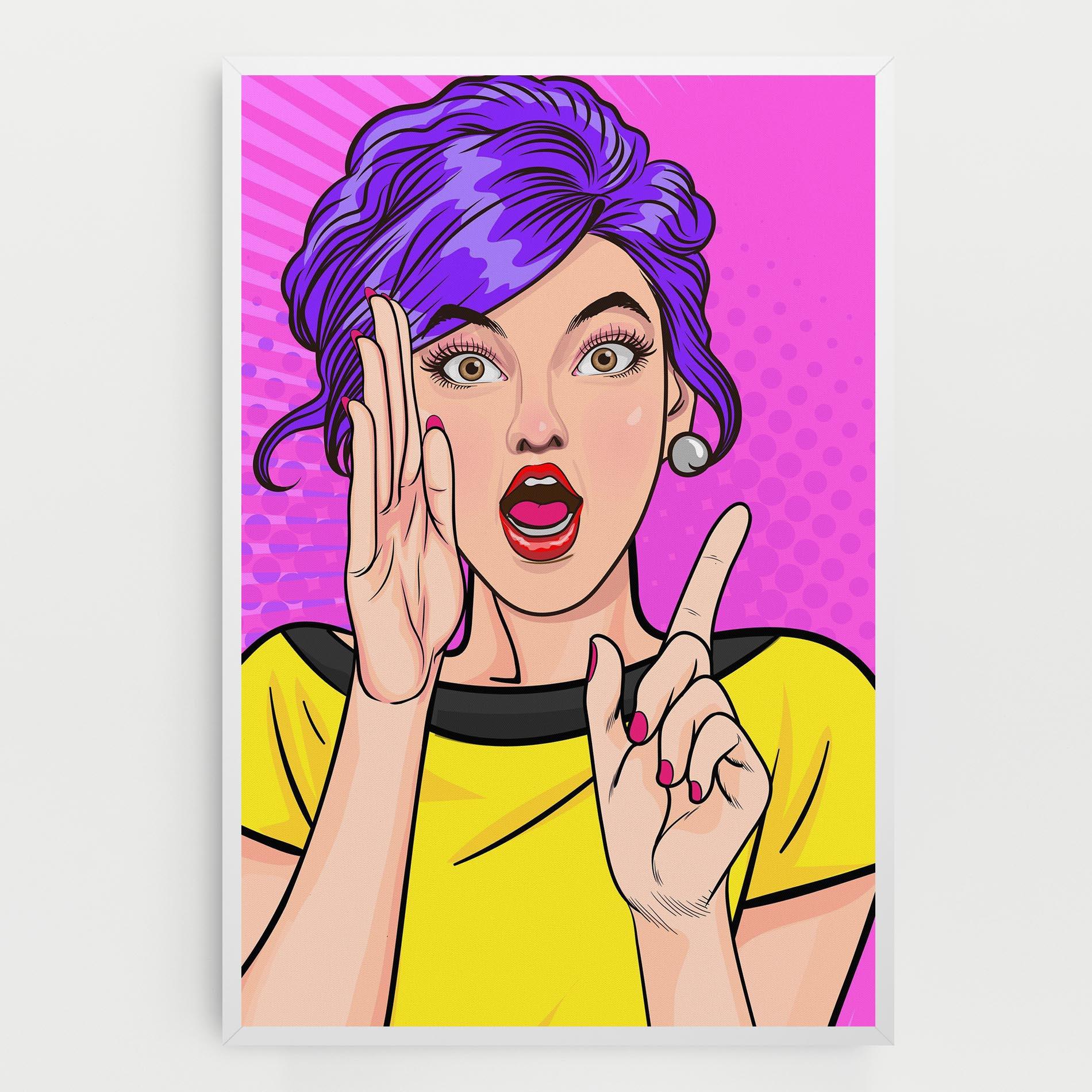 Vászonkép Surprised Pop Woman mockup 0