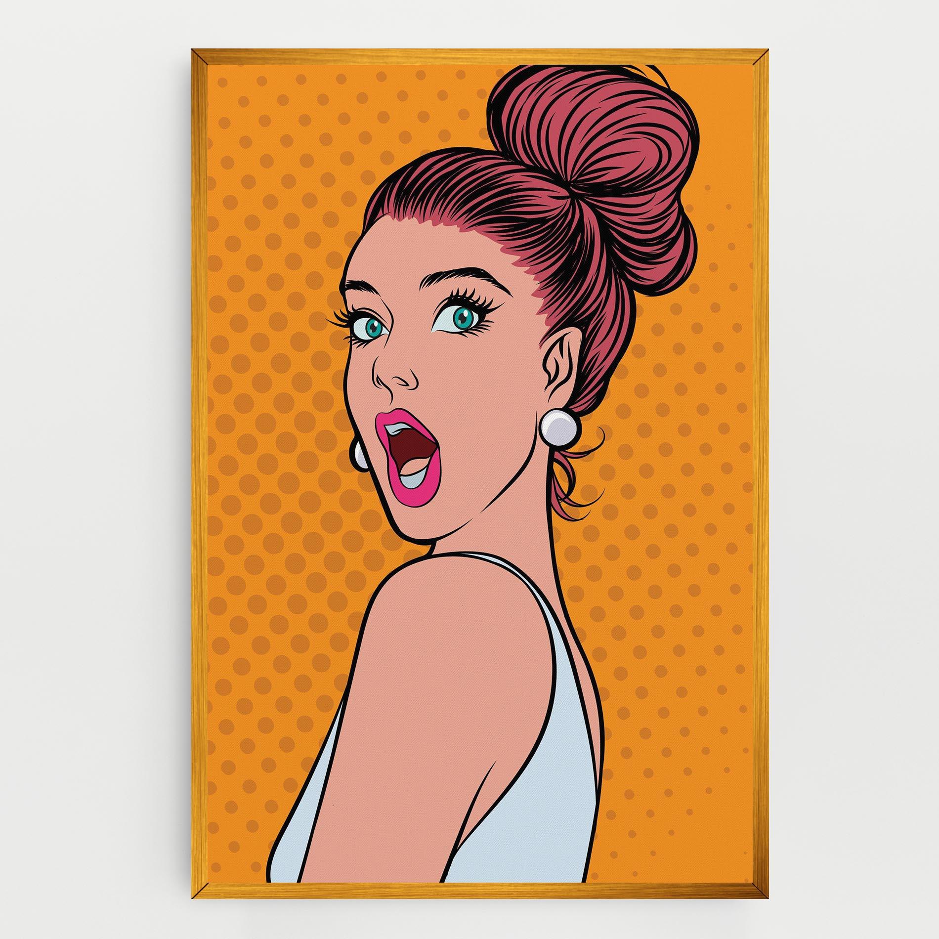 Vászonkép Pop Comic Lady mockup 0