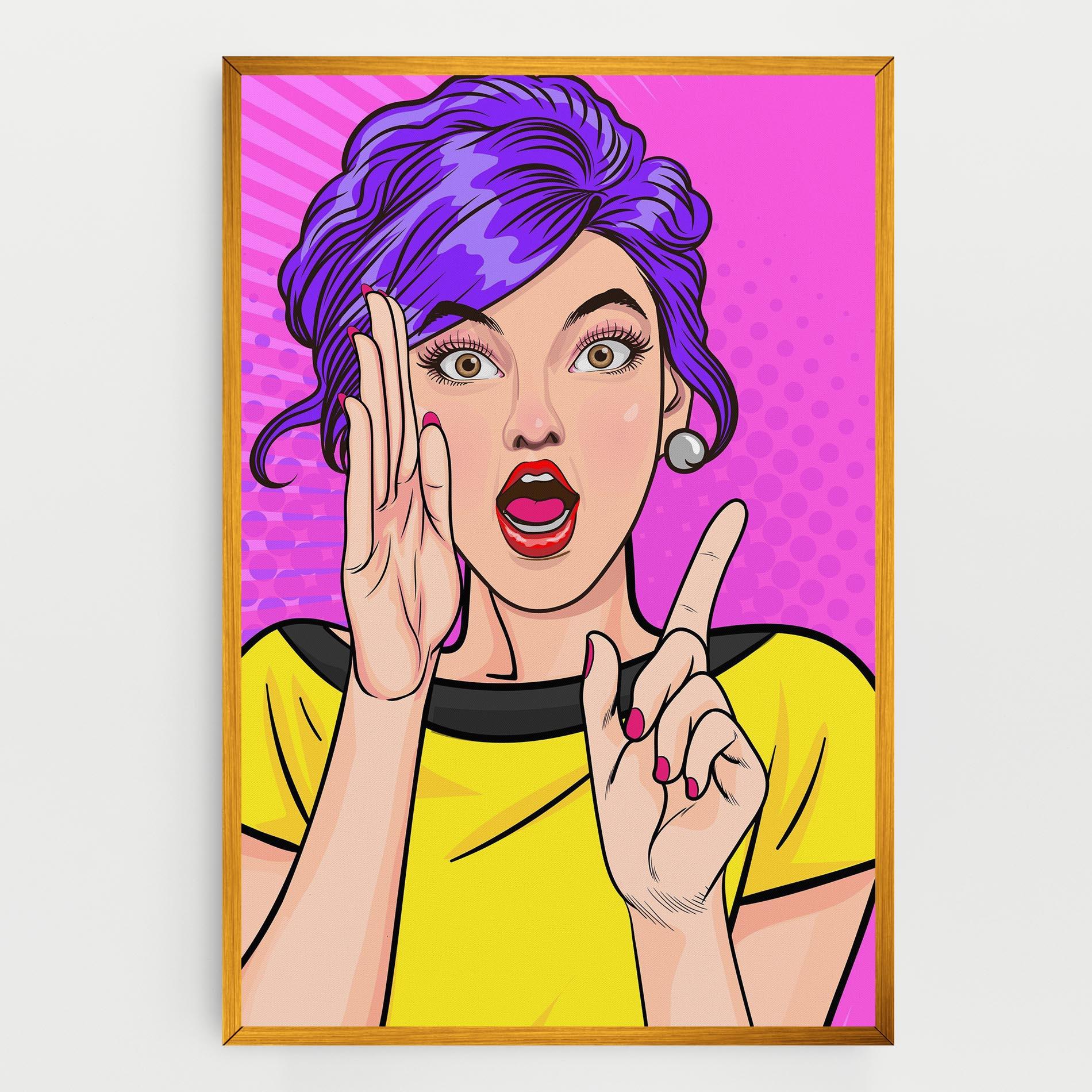 Vászonkép Surprised Pop Woman mockup 0
