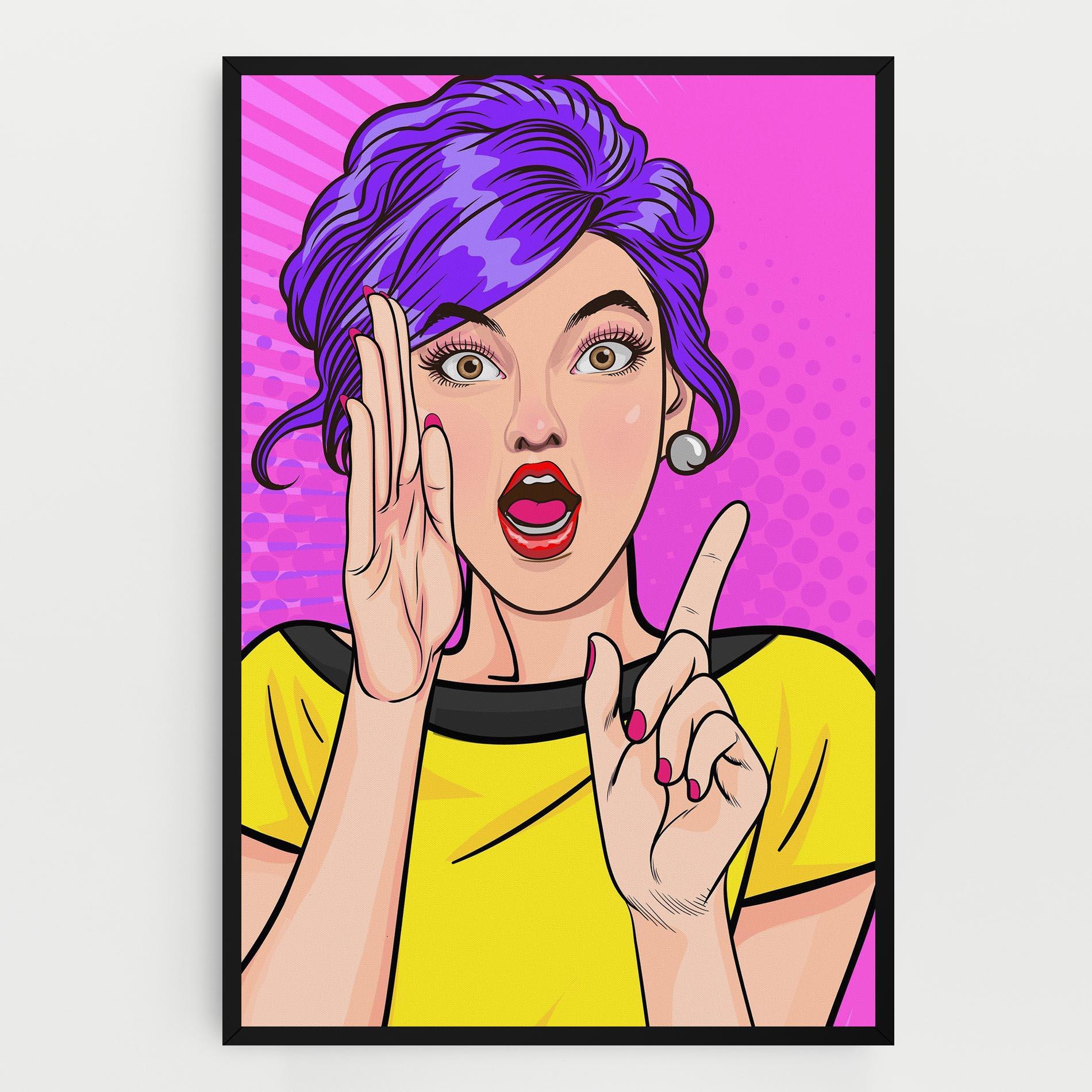 Vászonkép Surprised Pop Woman mockup 0