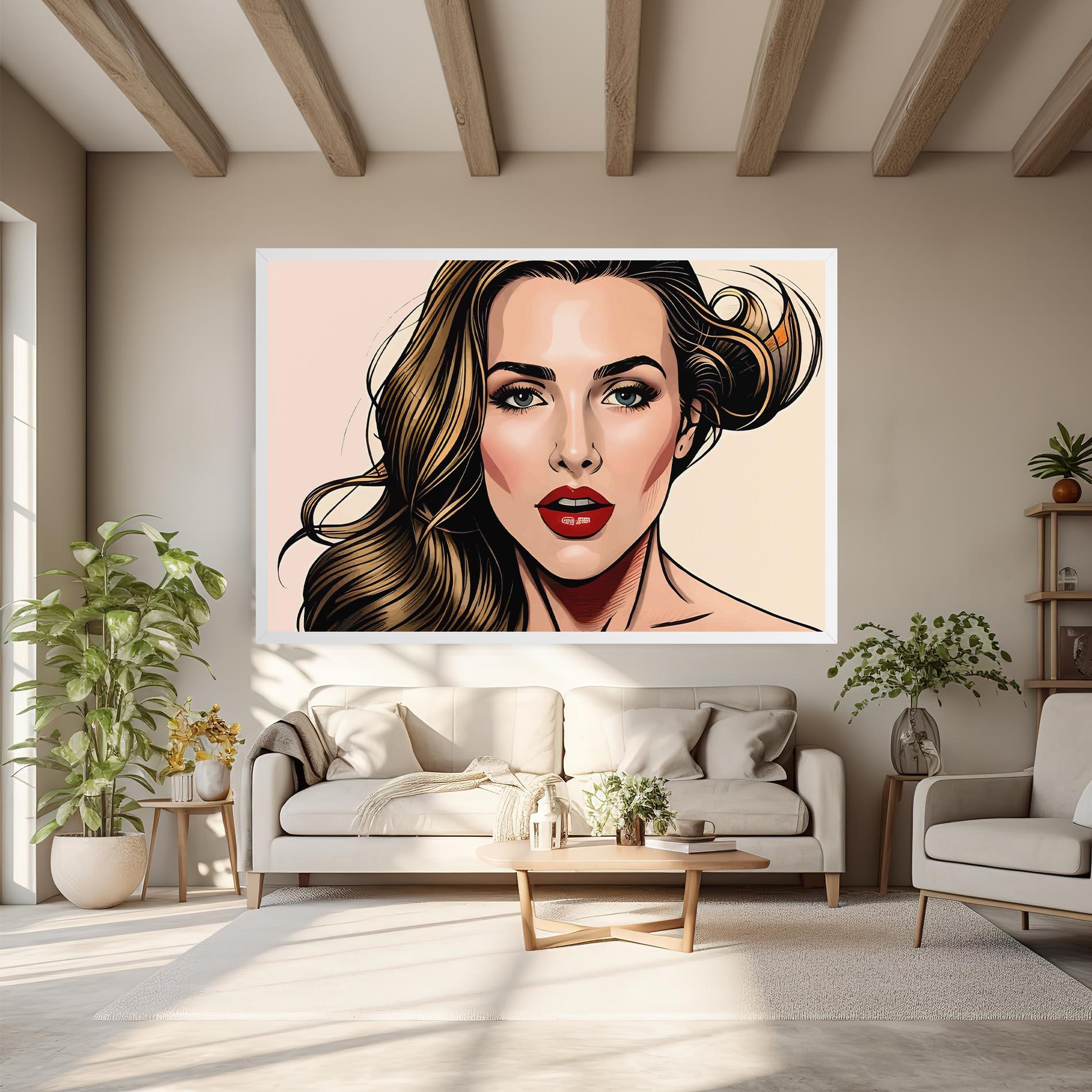 Vászonkép Red Pop Lips mockup 6