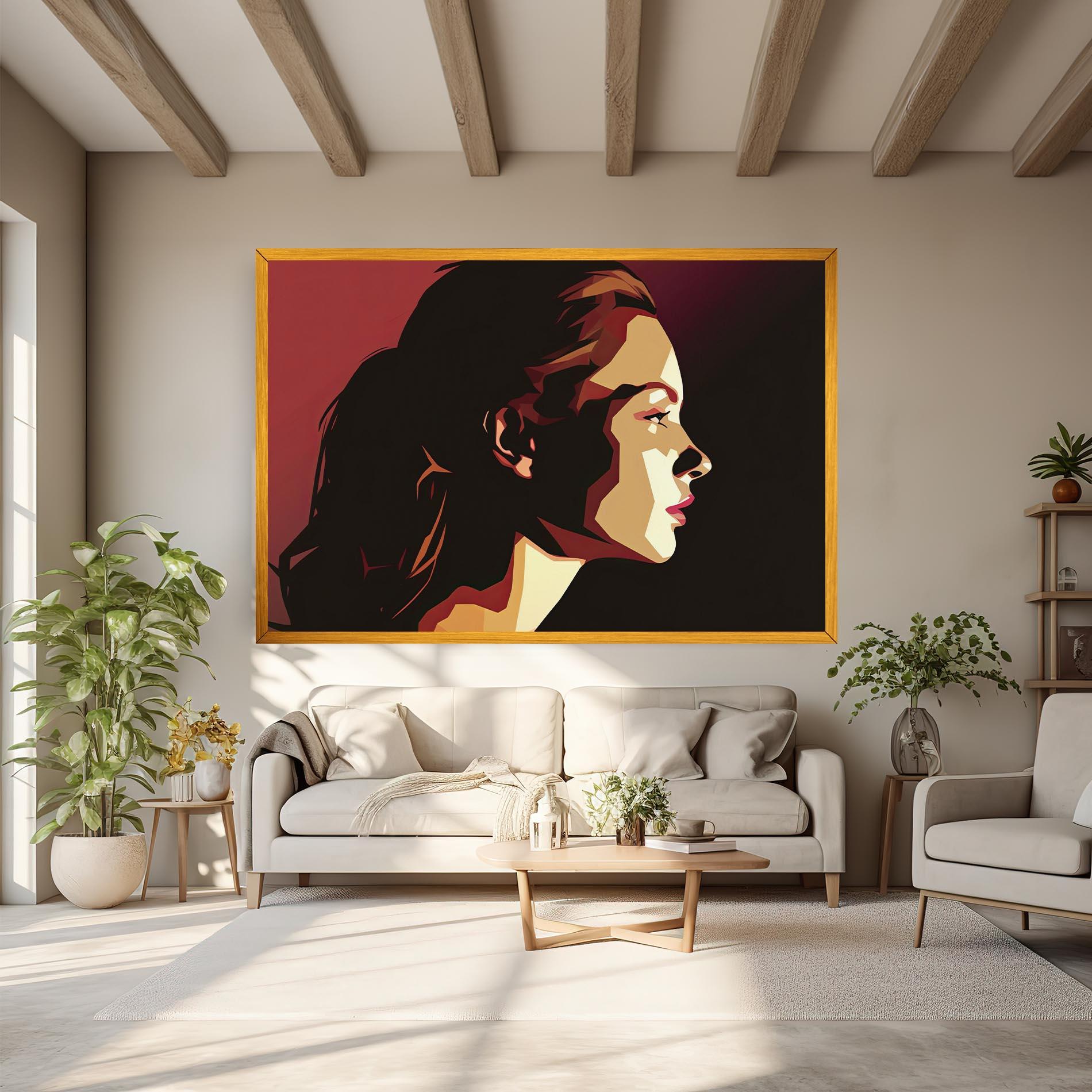 Vászonkép Cream Red Pop Art mockup 6