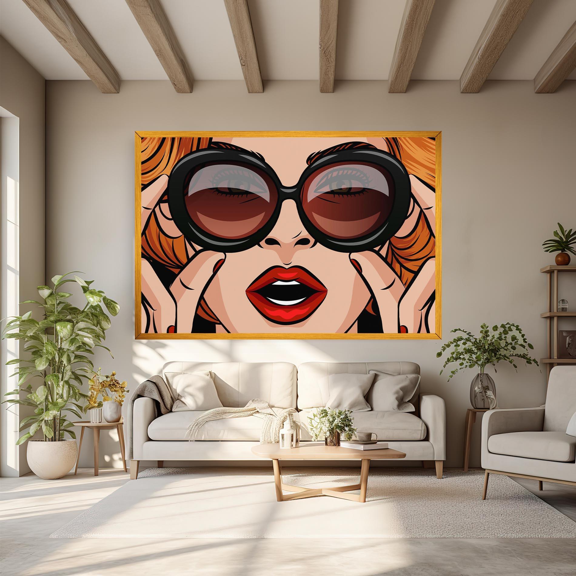 Vászonkép Pop Glasses Woman mockup 6