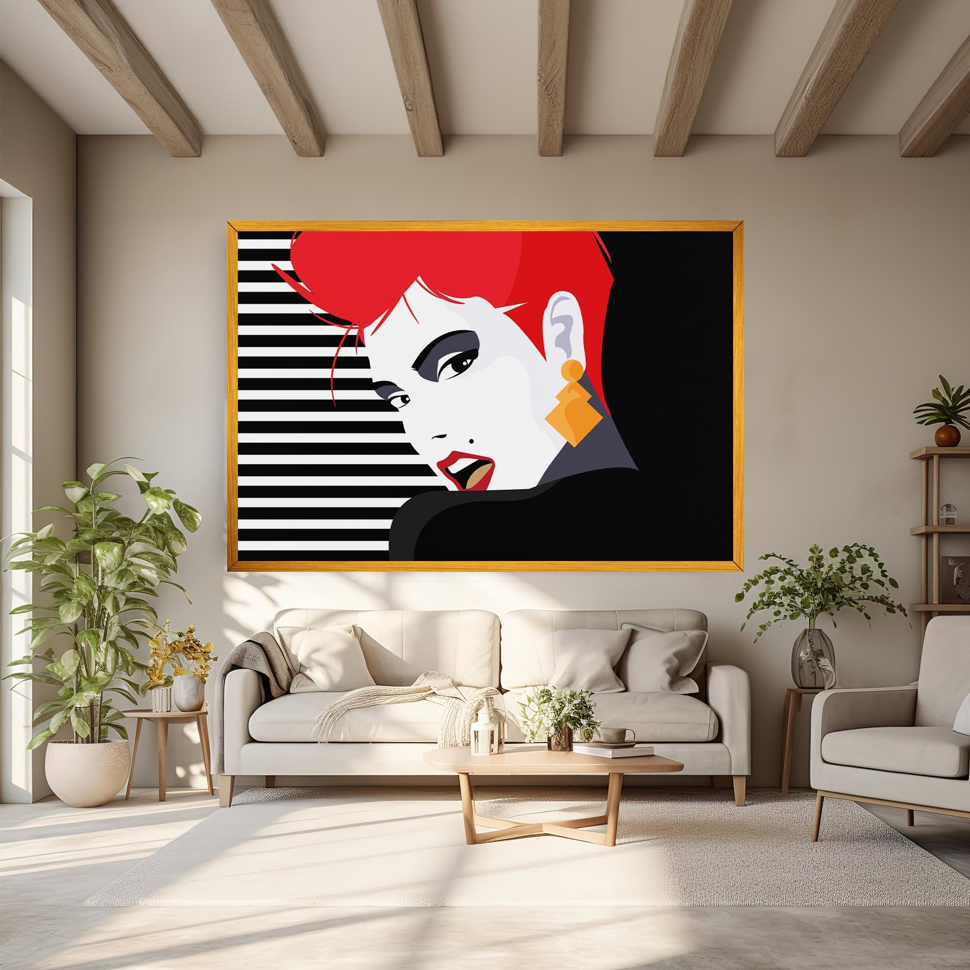 Vászonkép Red Pop Hair mockup 6