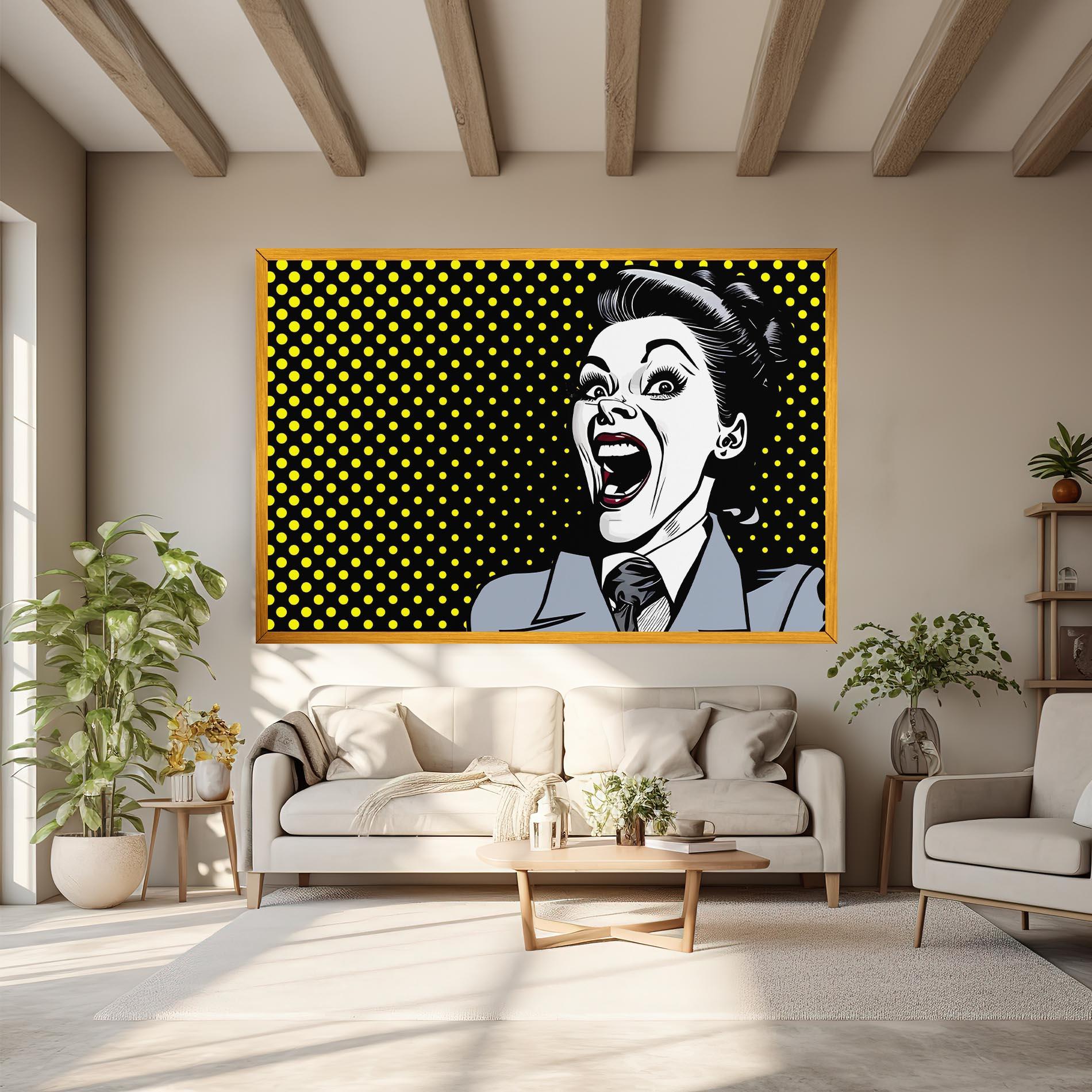 Vászonkép Screaming Pop Art mockup 6