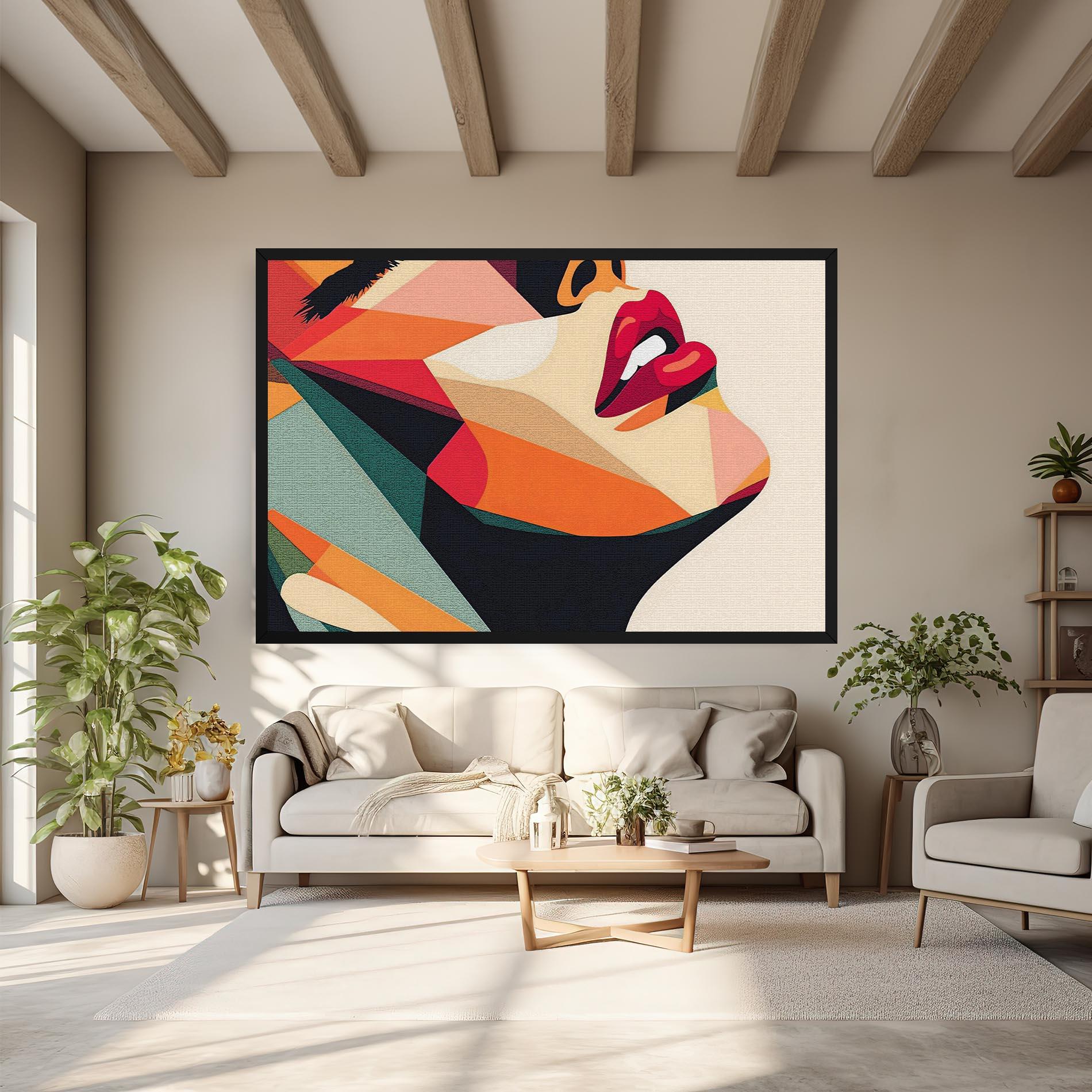 Vászonkép Pop Art Lips mockup 6