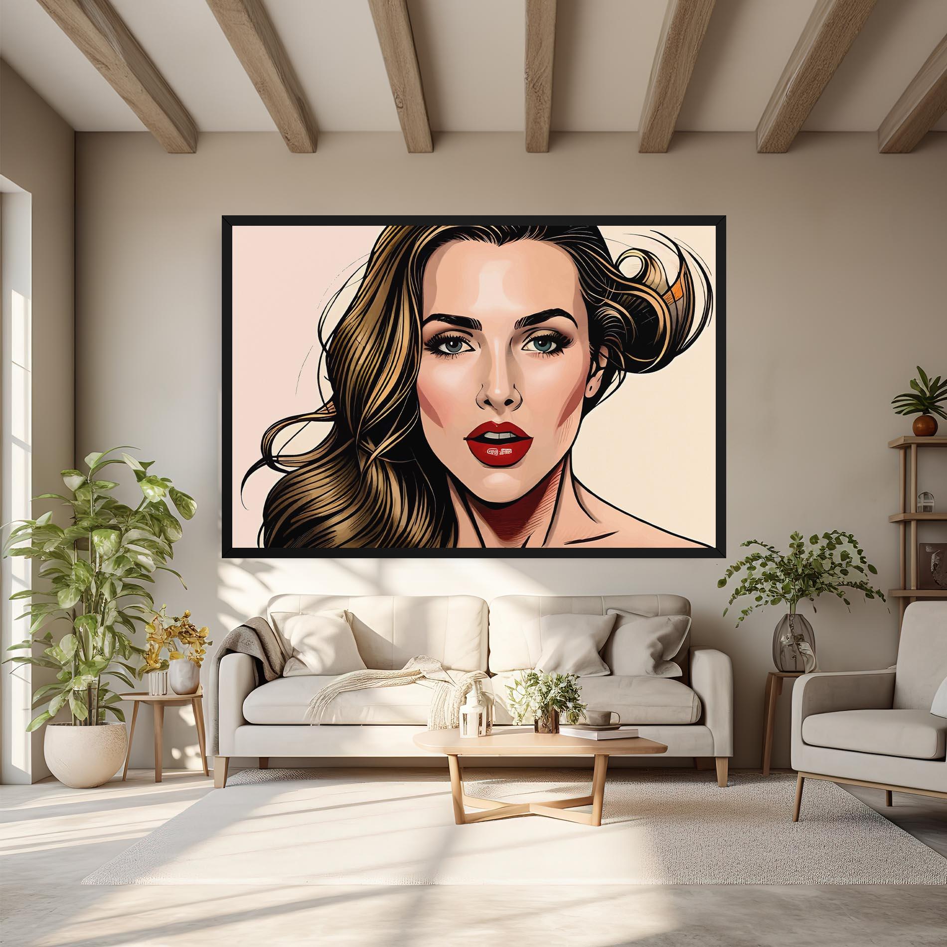 Vászonkép Red Pop Lips mockup 6