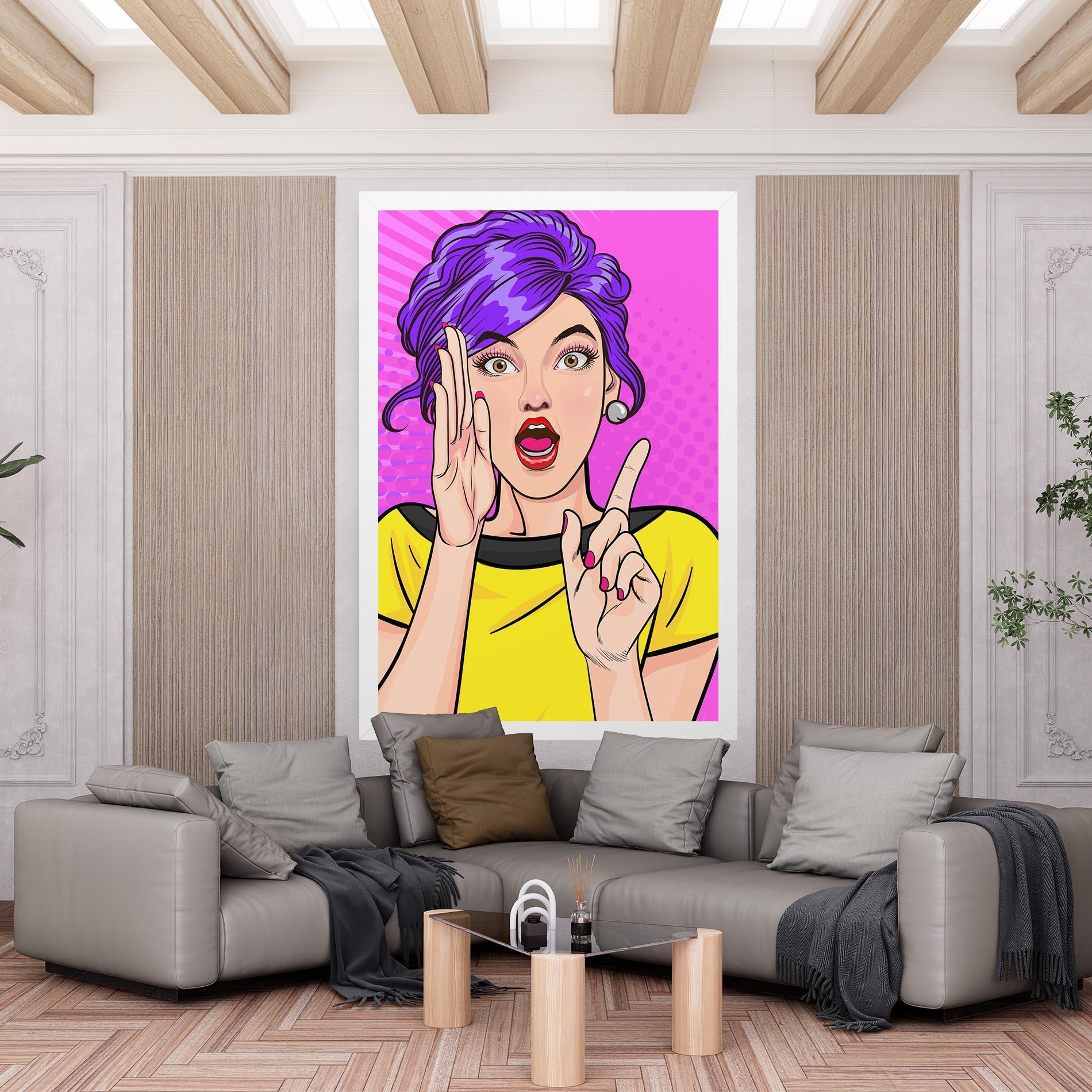 Vászonkép Surprised Pop Woman mockup 6