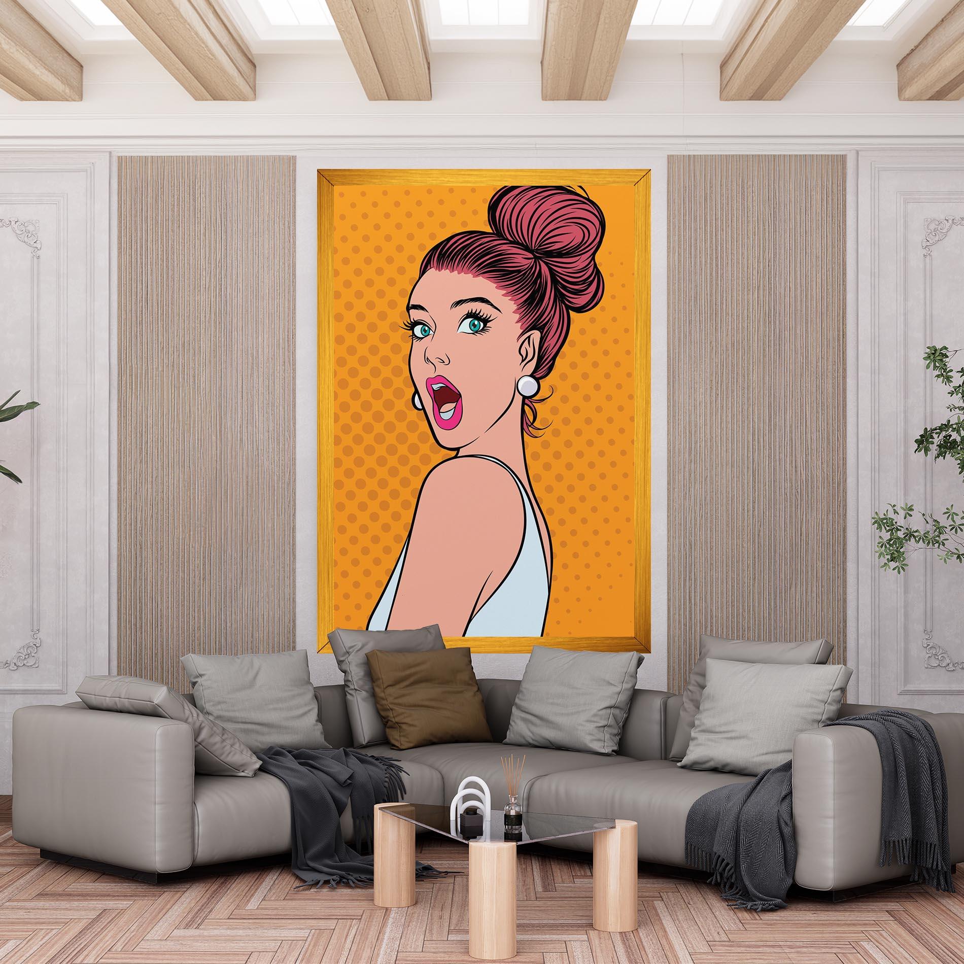 Vászonkép Pop Comic Lady mockup 6