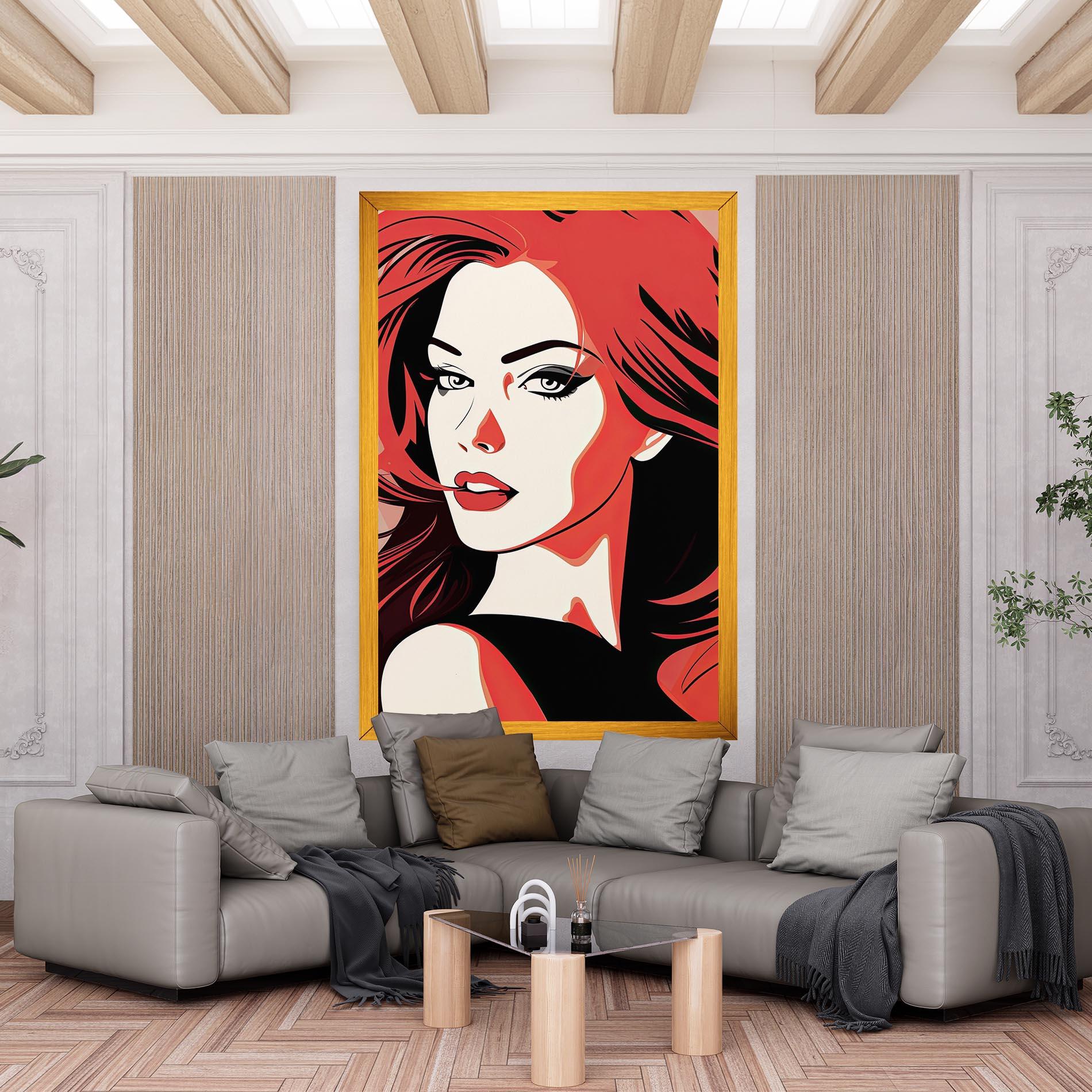 Vászonkép Red Hair Pop Art mockup 6
