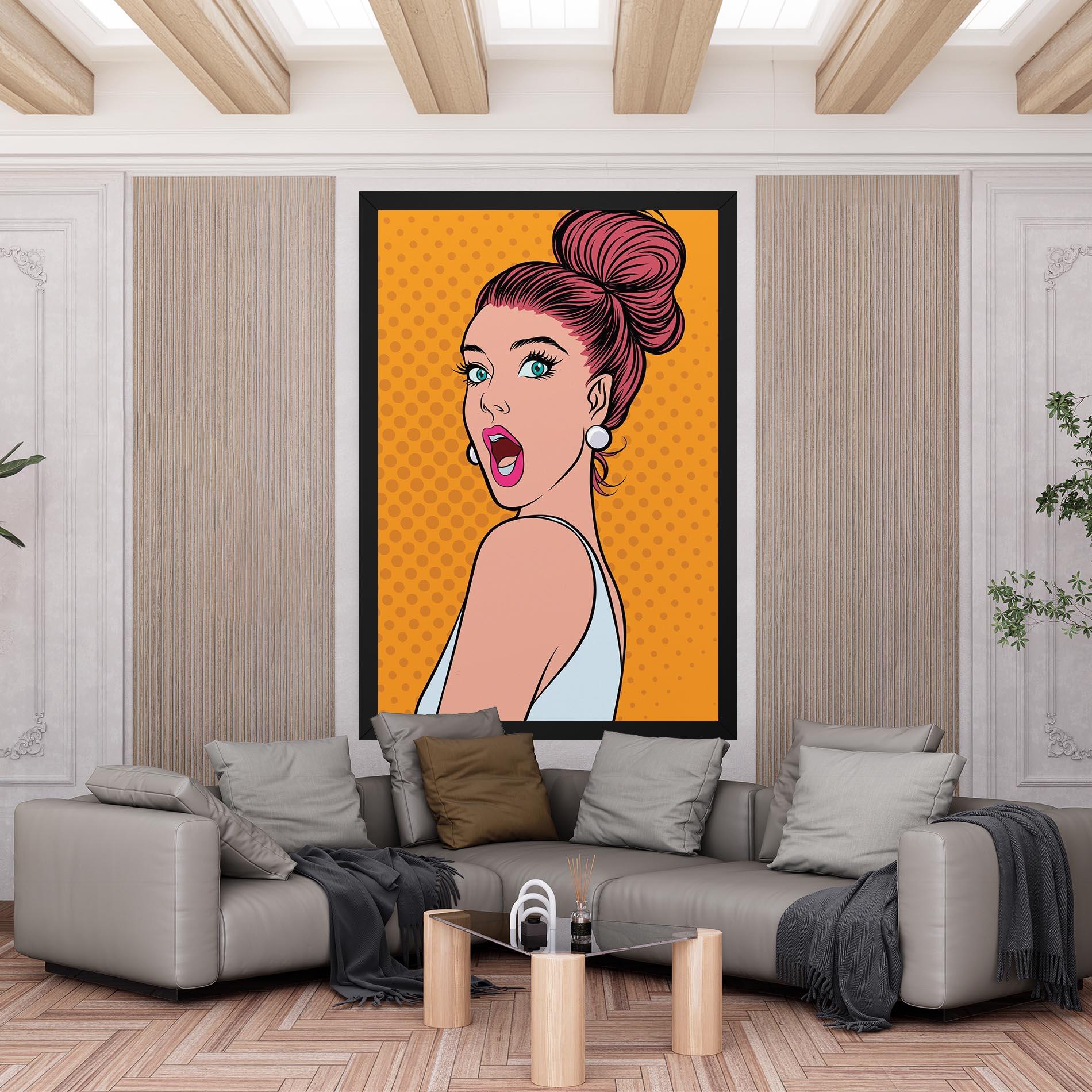 Vászonkép Pop Comic Lady mockup 6