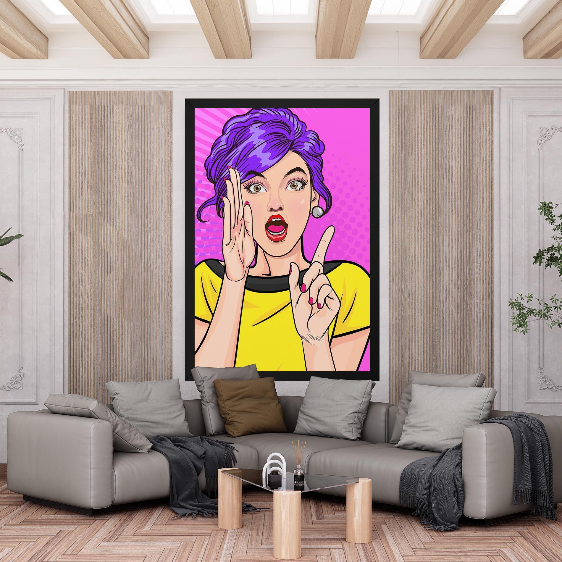 Vászonkép Surprised Pop Woman mockup 6