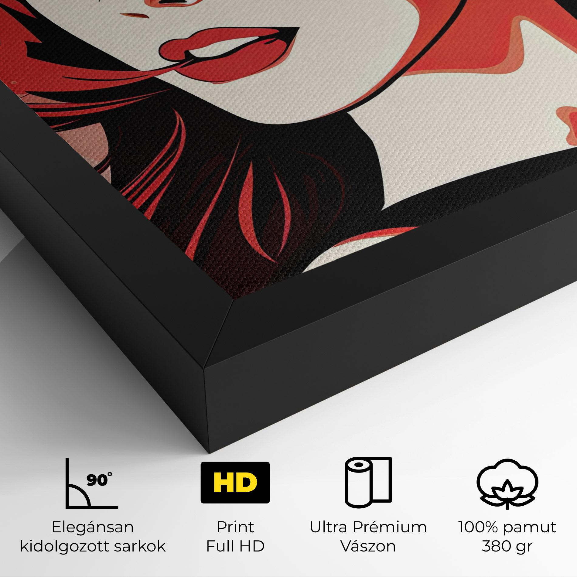 Vászonkép Red Hair Pop Art mockup 4