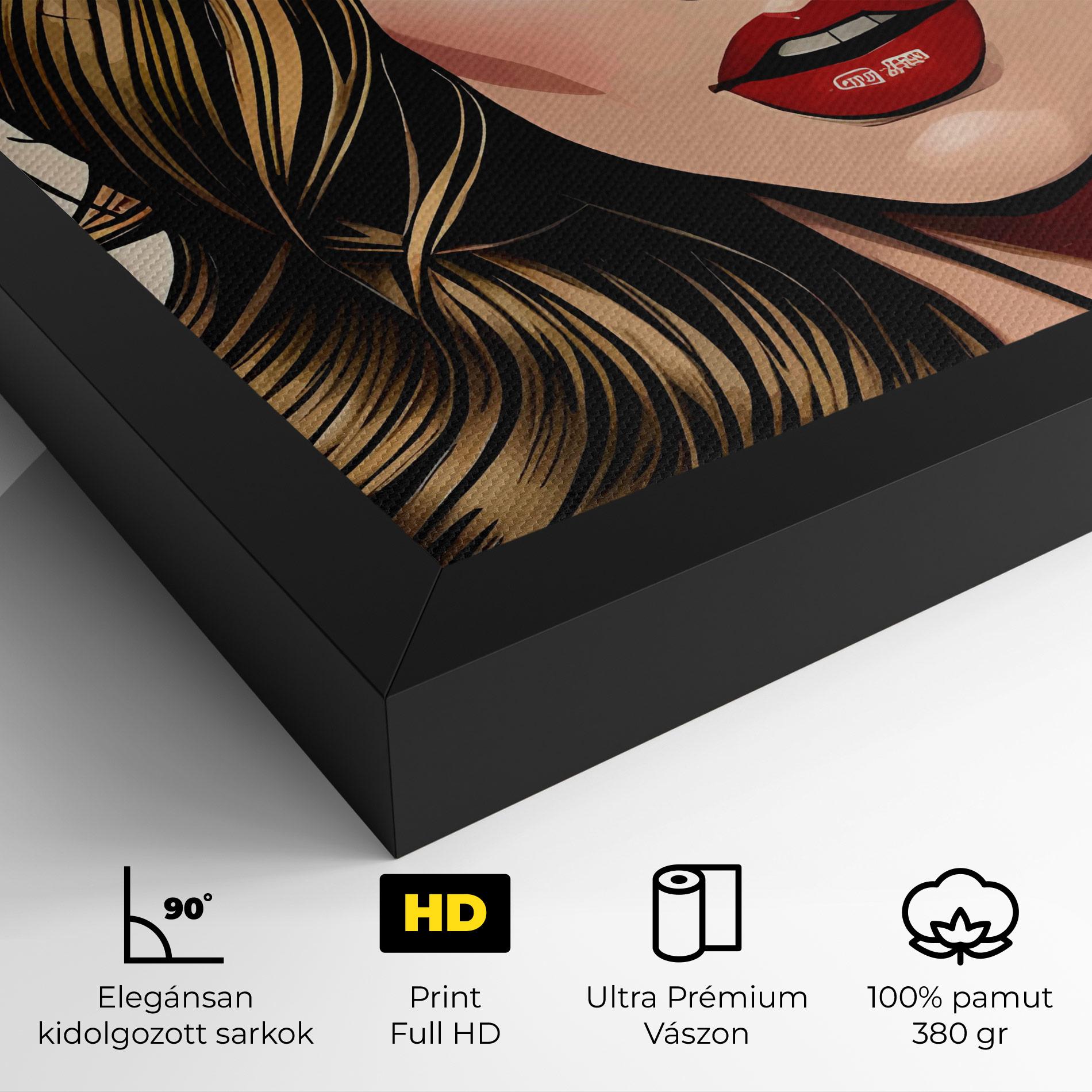 Vászonkép Red Pop Lips mockup 4