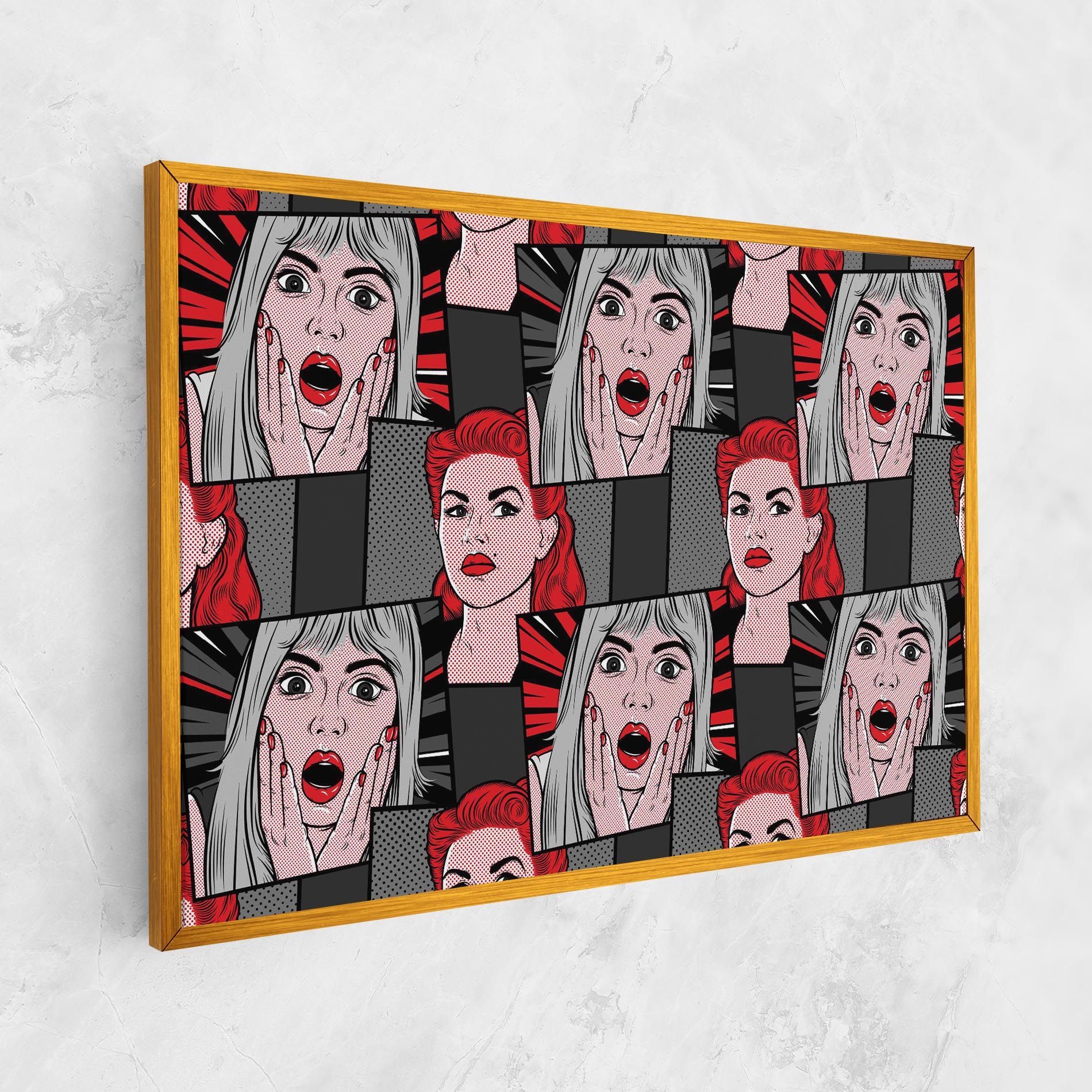 Grey Red Pop Art mockup 1