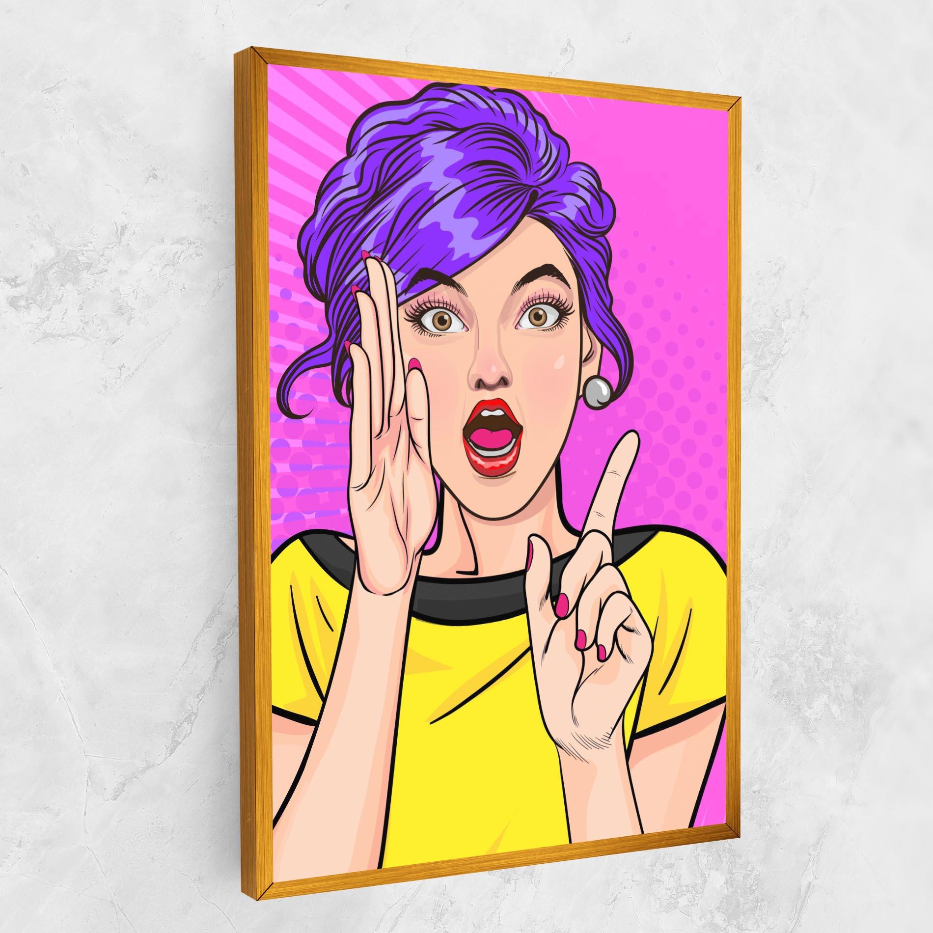 Vászonkép Surprised Pop Woman mockup 1