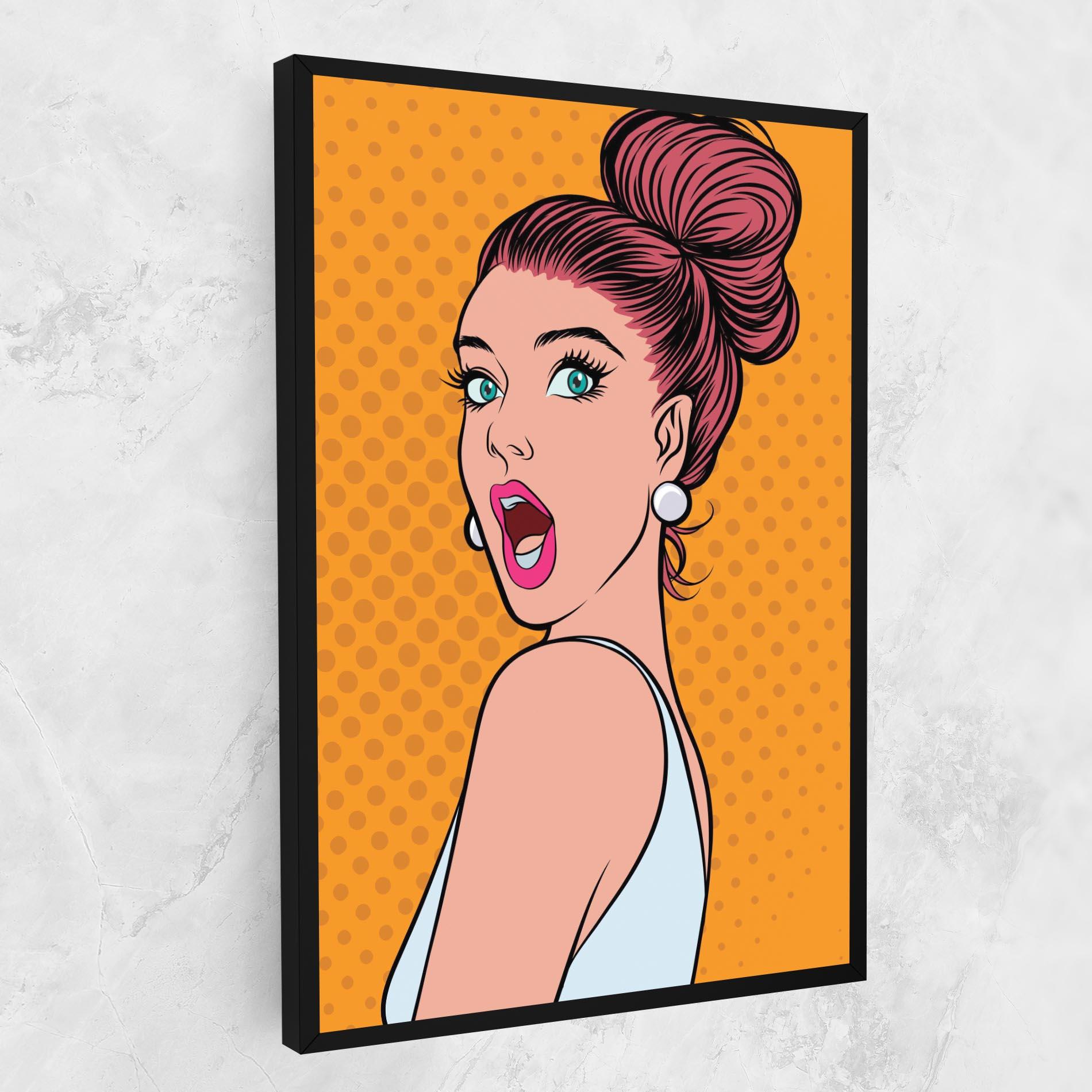 Vászonkép Pop Comic Lady mockup 1