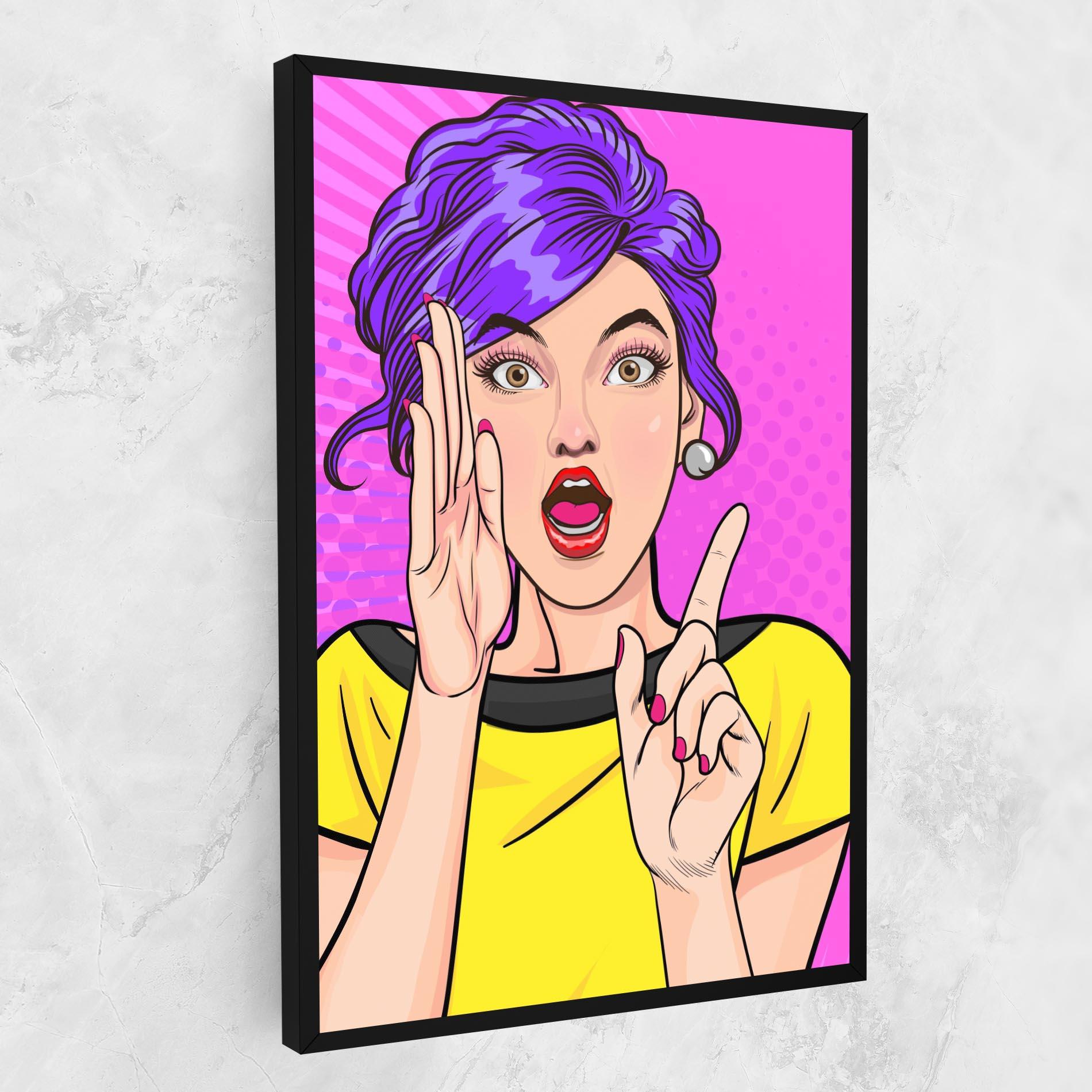 Vászonkép Surprised Pop Woman mockup 1