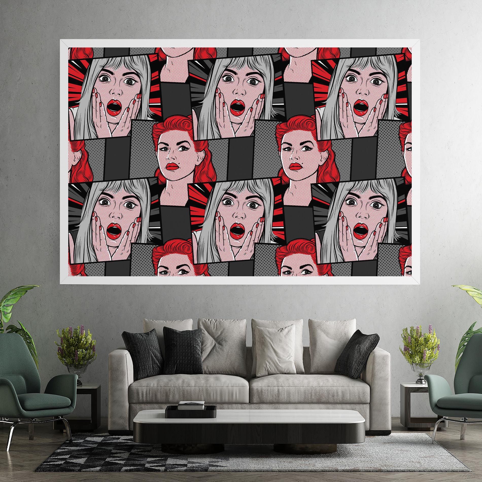 Grey Red Pop Art mockup 7