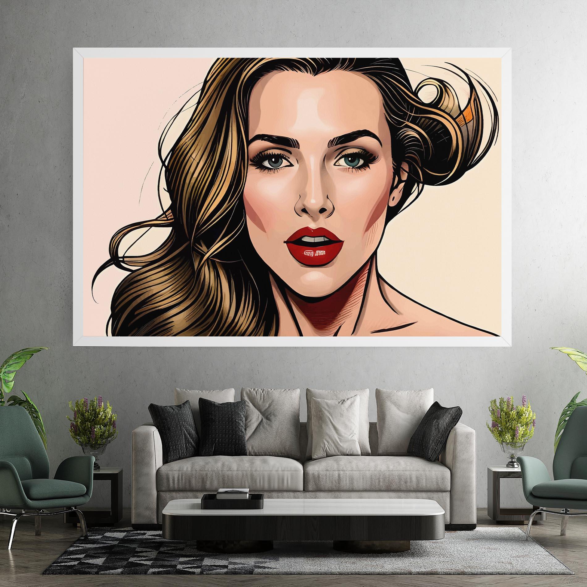 Vászonkép Red Pop Lips mockup 7