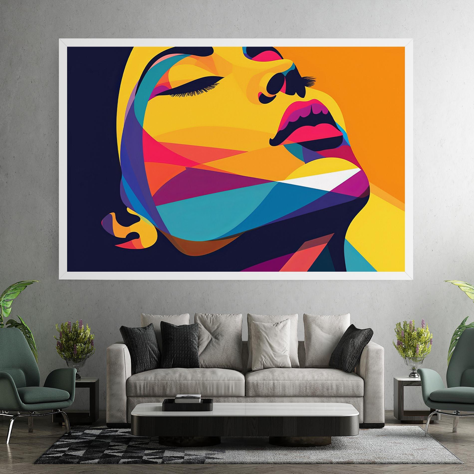 Vászonkép Yellow Pop Face mockup 7