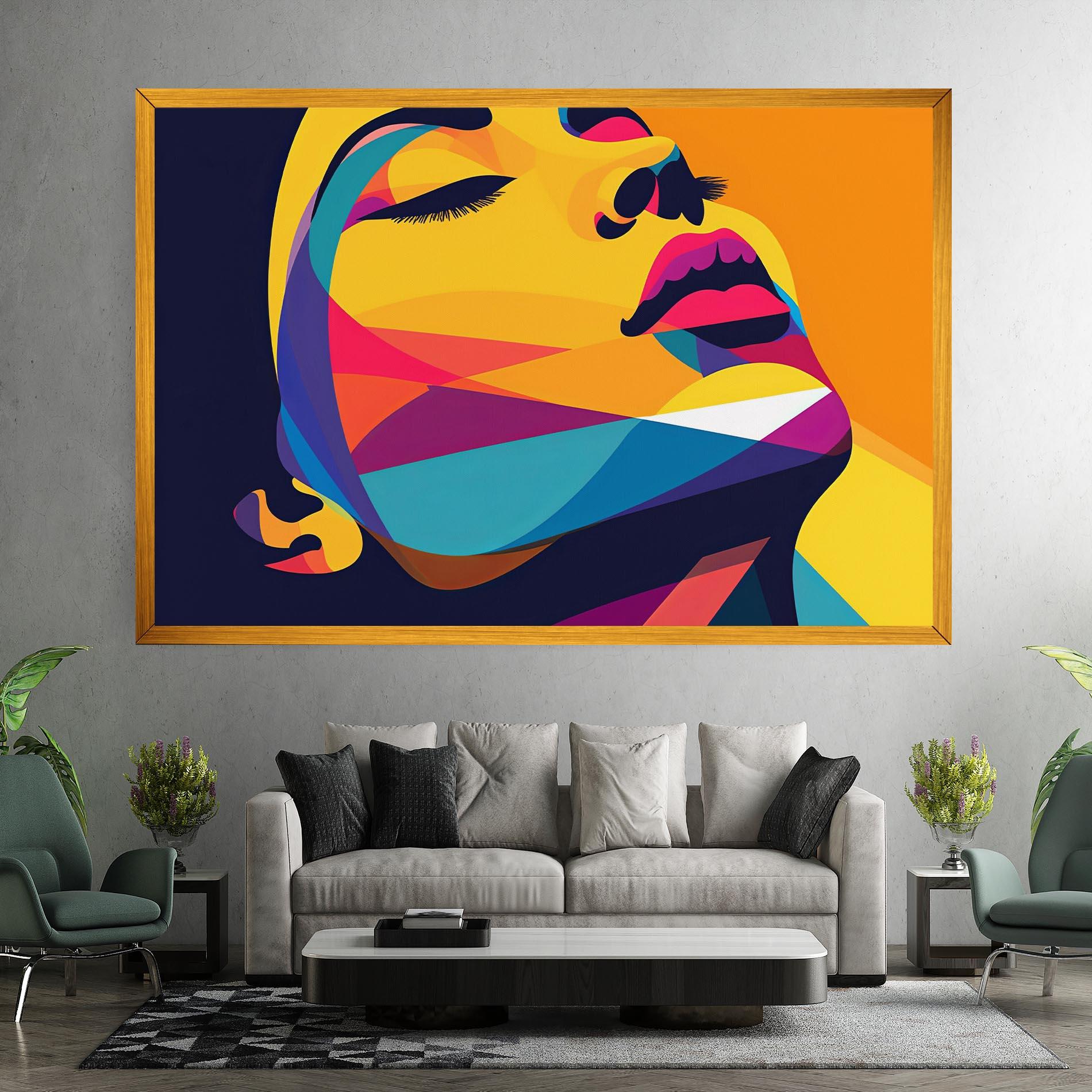 Vászonkép Yellow Pop Face mockup 7