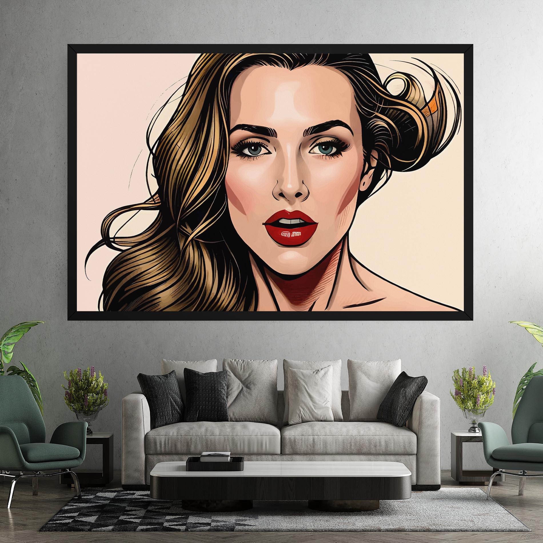 Vászonkép Red Pop Lips mockup 7