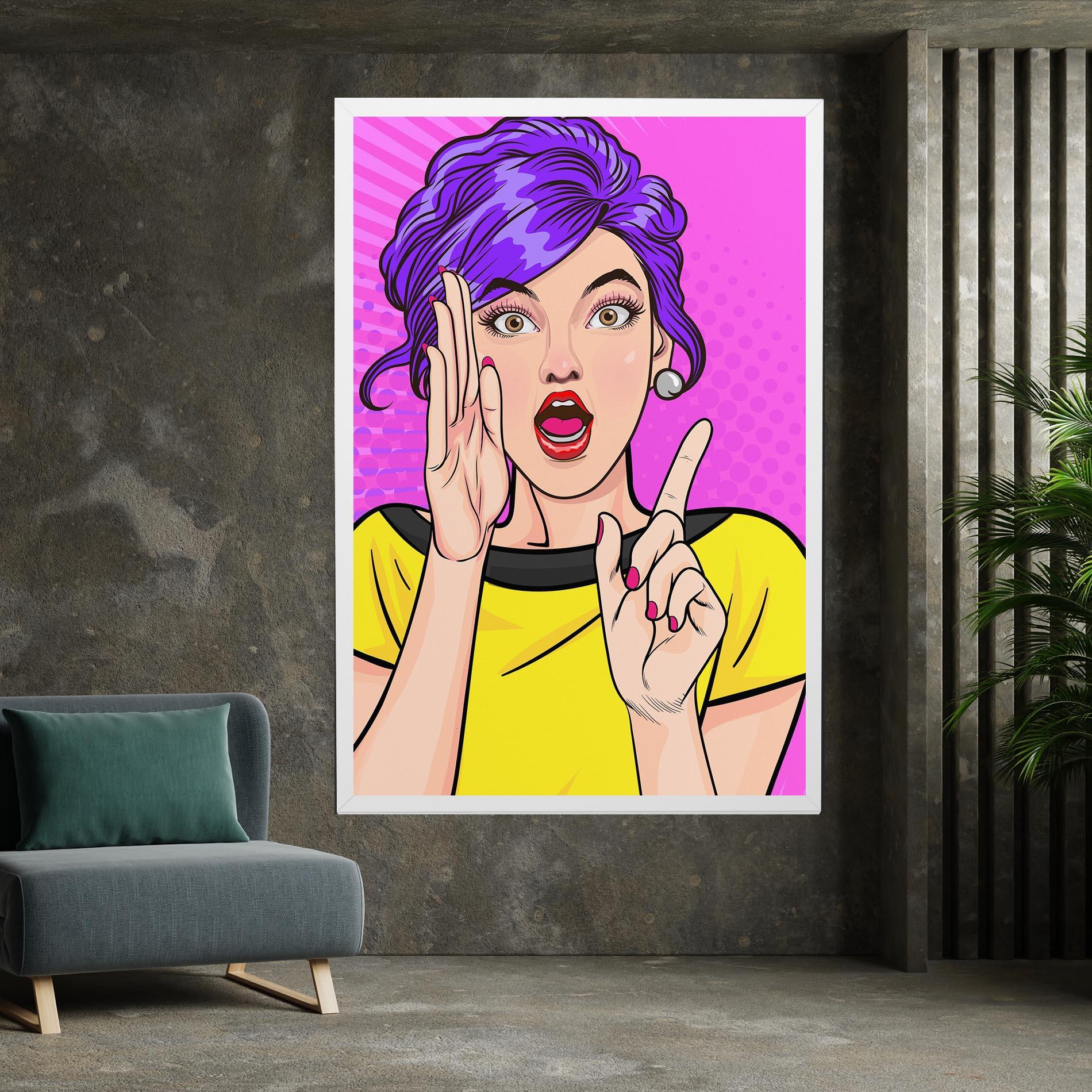 Vászonkép Surprised Pop Woman mockup 7