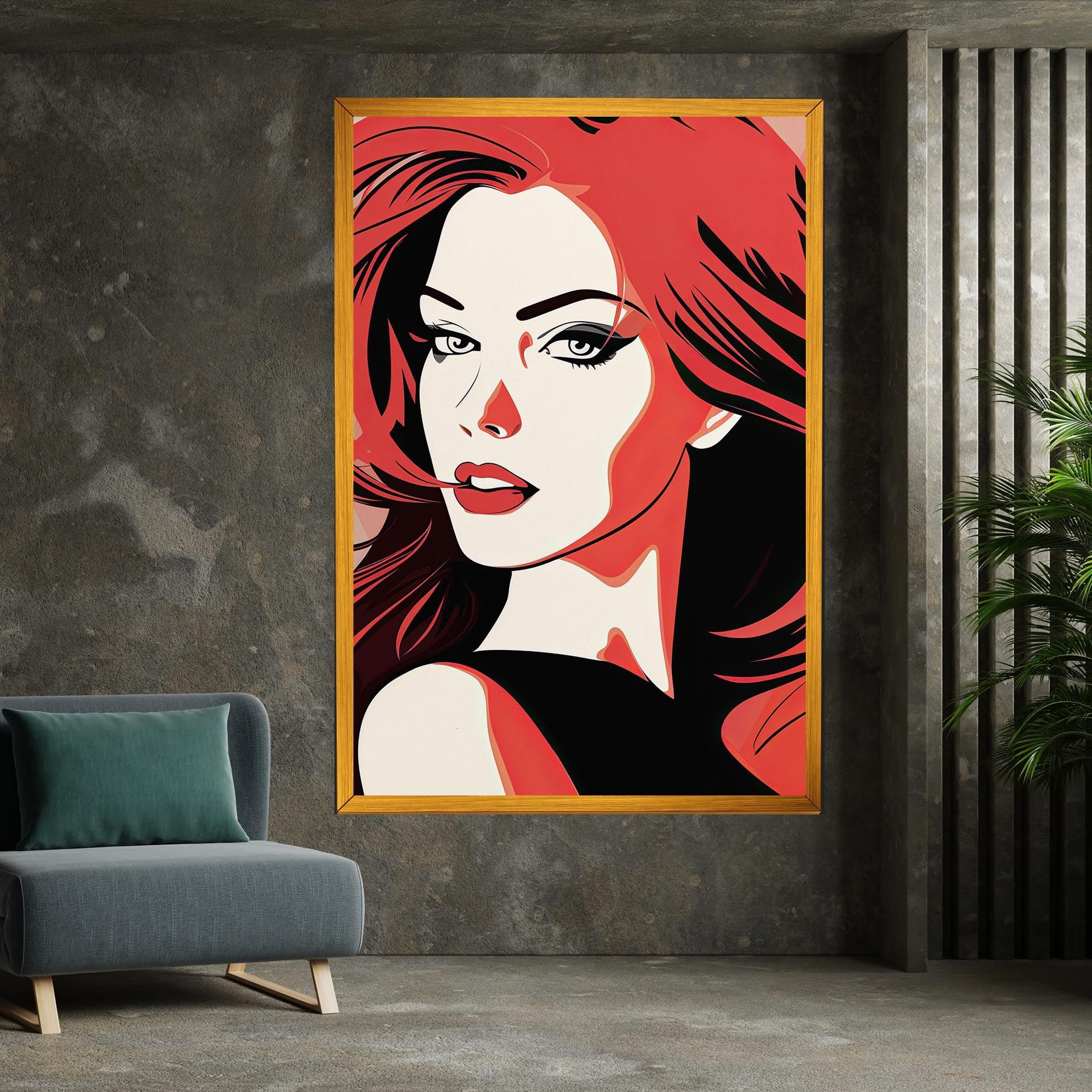 Red Hair Pop Art mockup 7