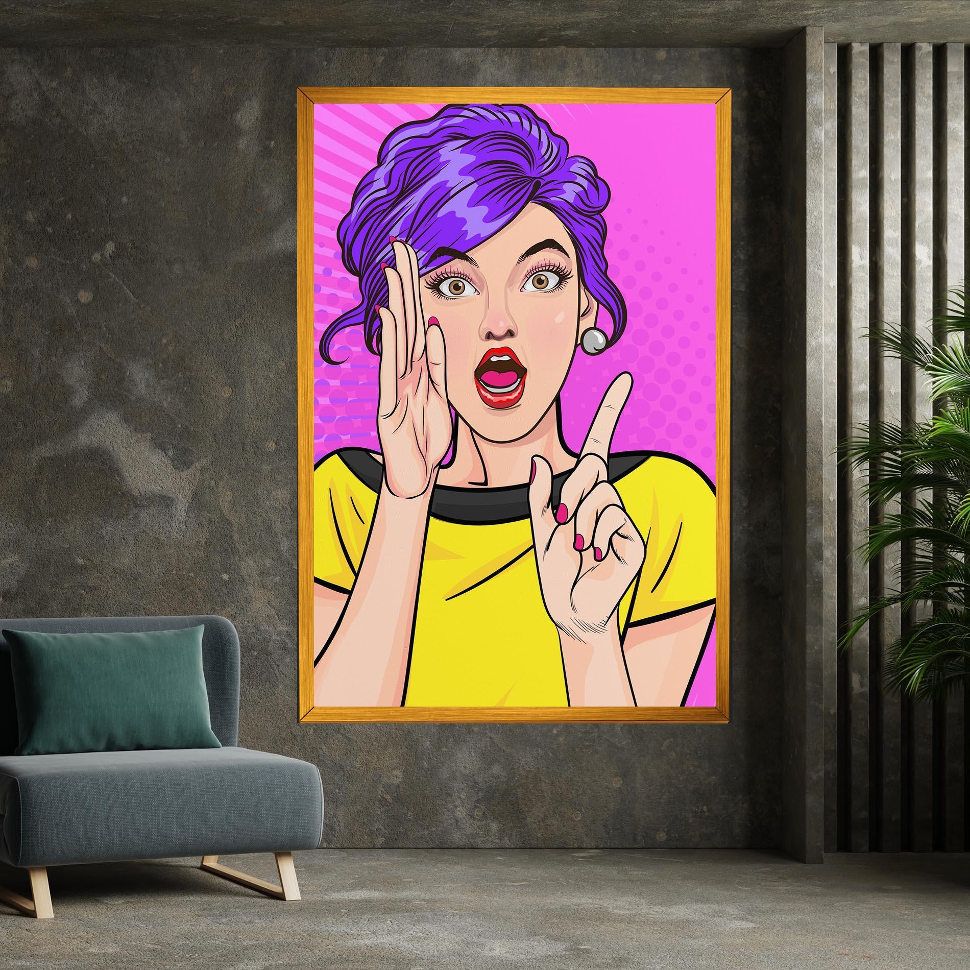 Vászonkép Surprised Pop Woman mockup 7