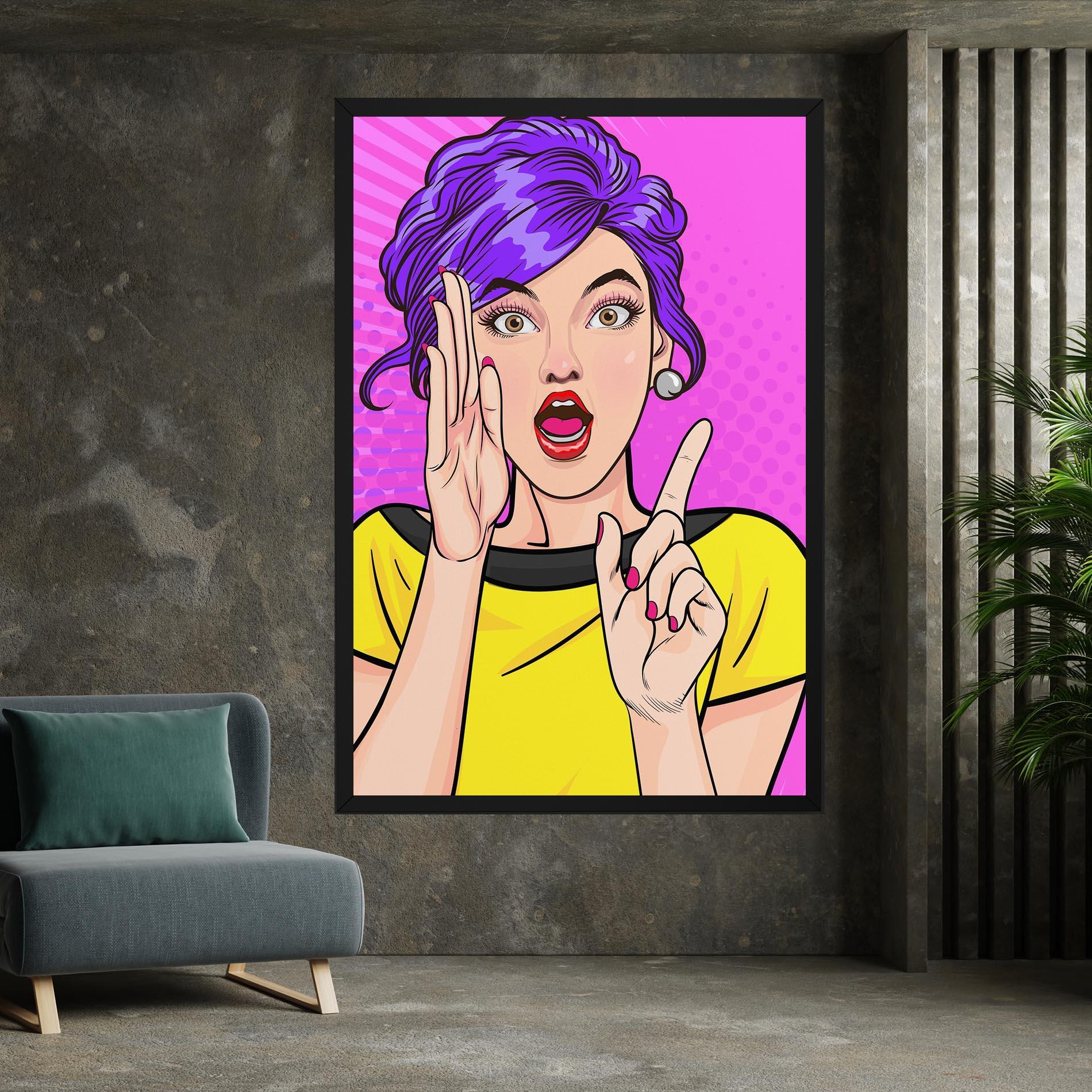 Vászonkép Surprised Pop Woman mockup 7