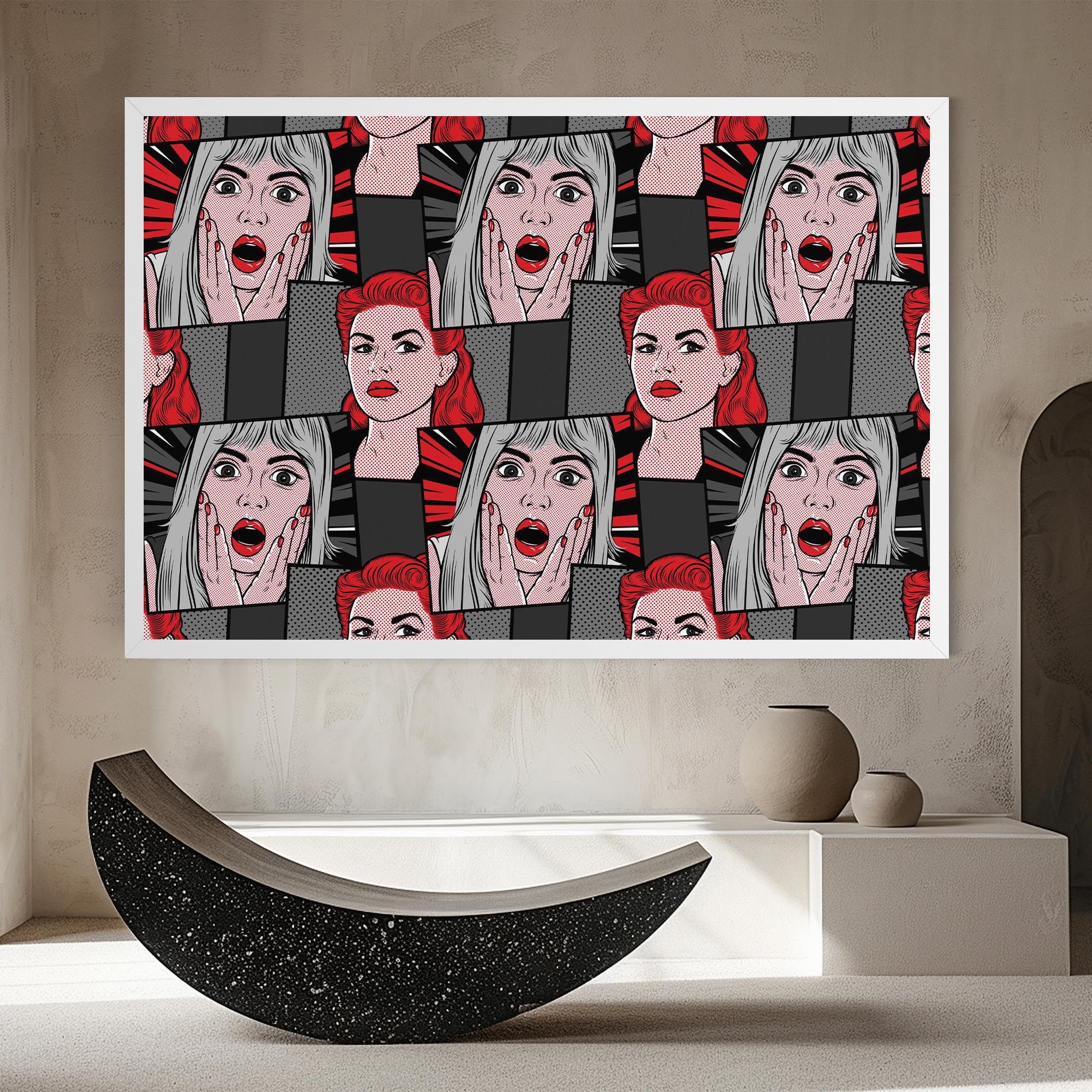 Grey Red Pop Art mockup 8