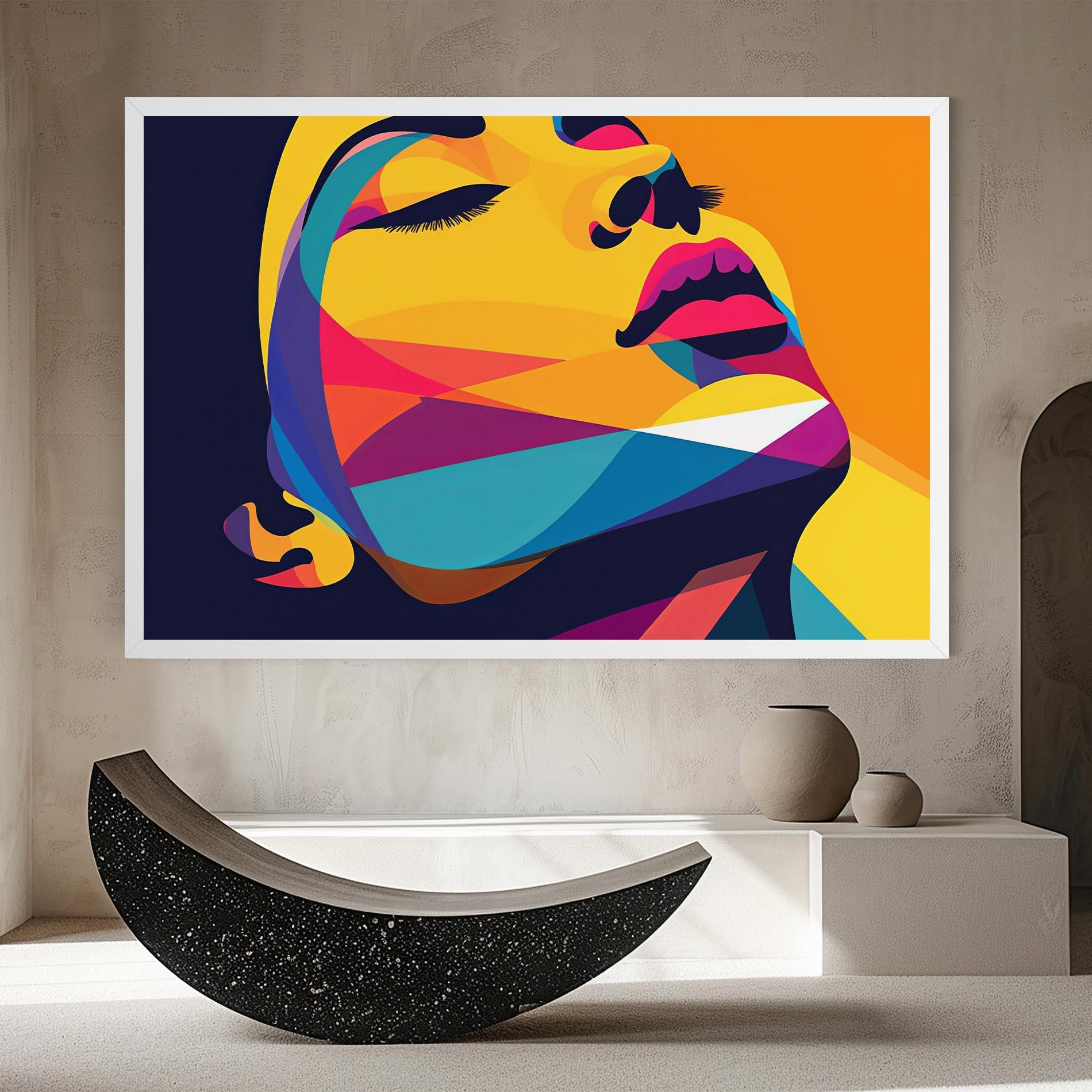 Vászonkép Yellow Pop Face mockup 8