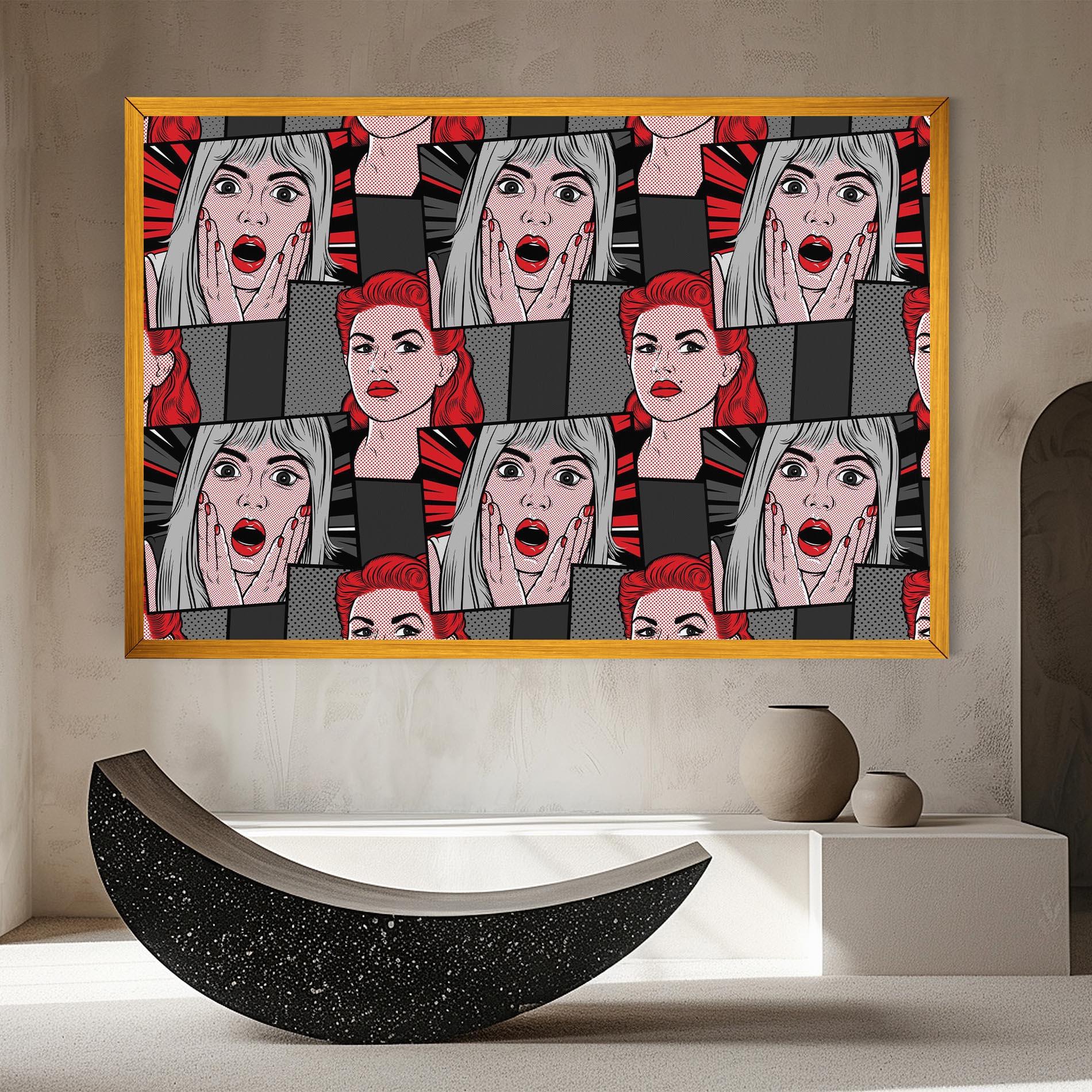 Vászonkép Grey Red Pop Art mockup 8