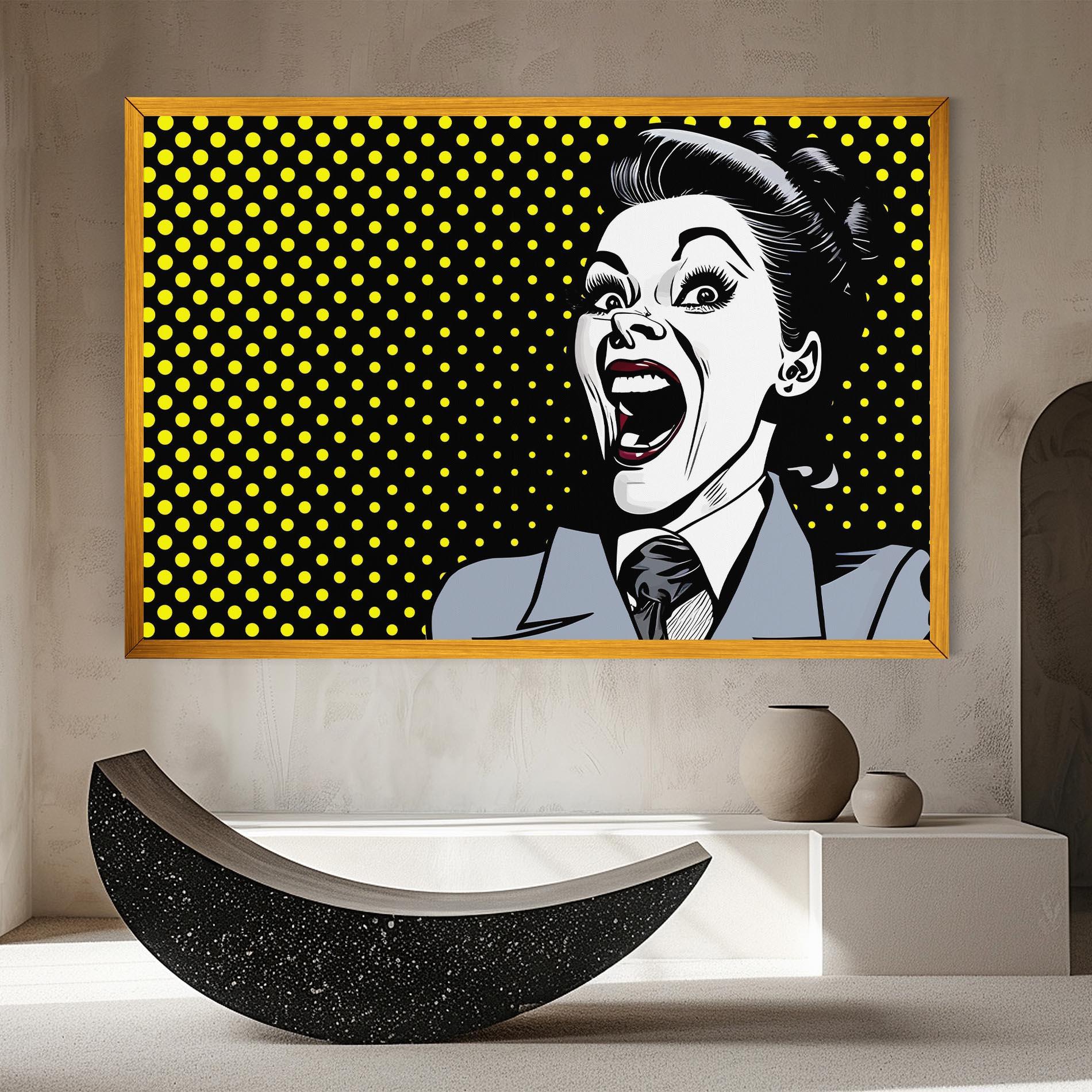 Vászonkép Screaming Pop Art mockup 8