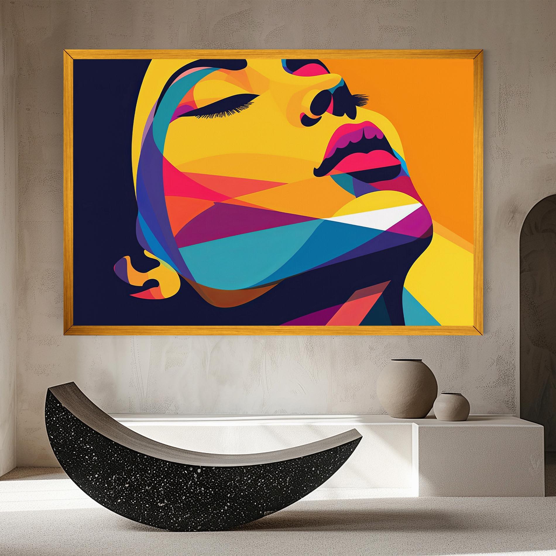 Vászonkép Yellow Pop Face mockup 8