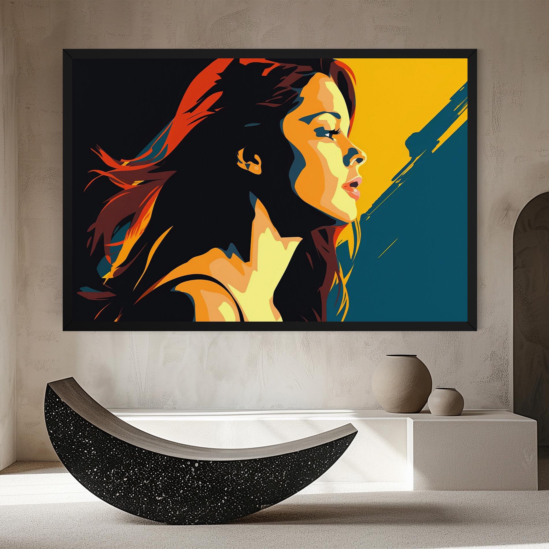 Vászonkép Blue Yellow Pop Art mockup 8