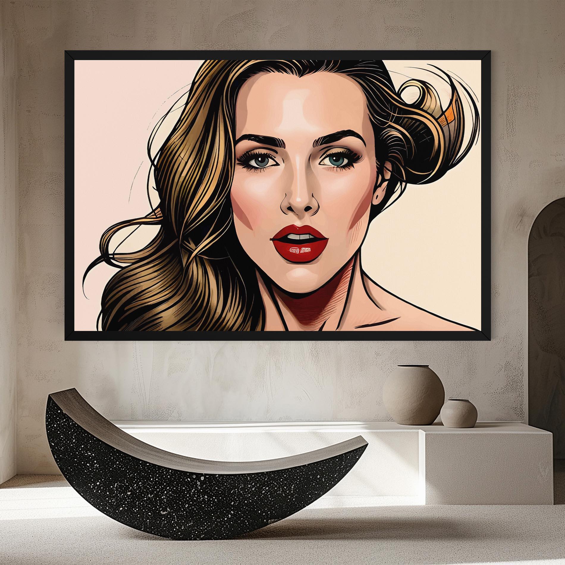 Vászonkép Red Pop Lips mockup 8