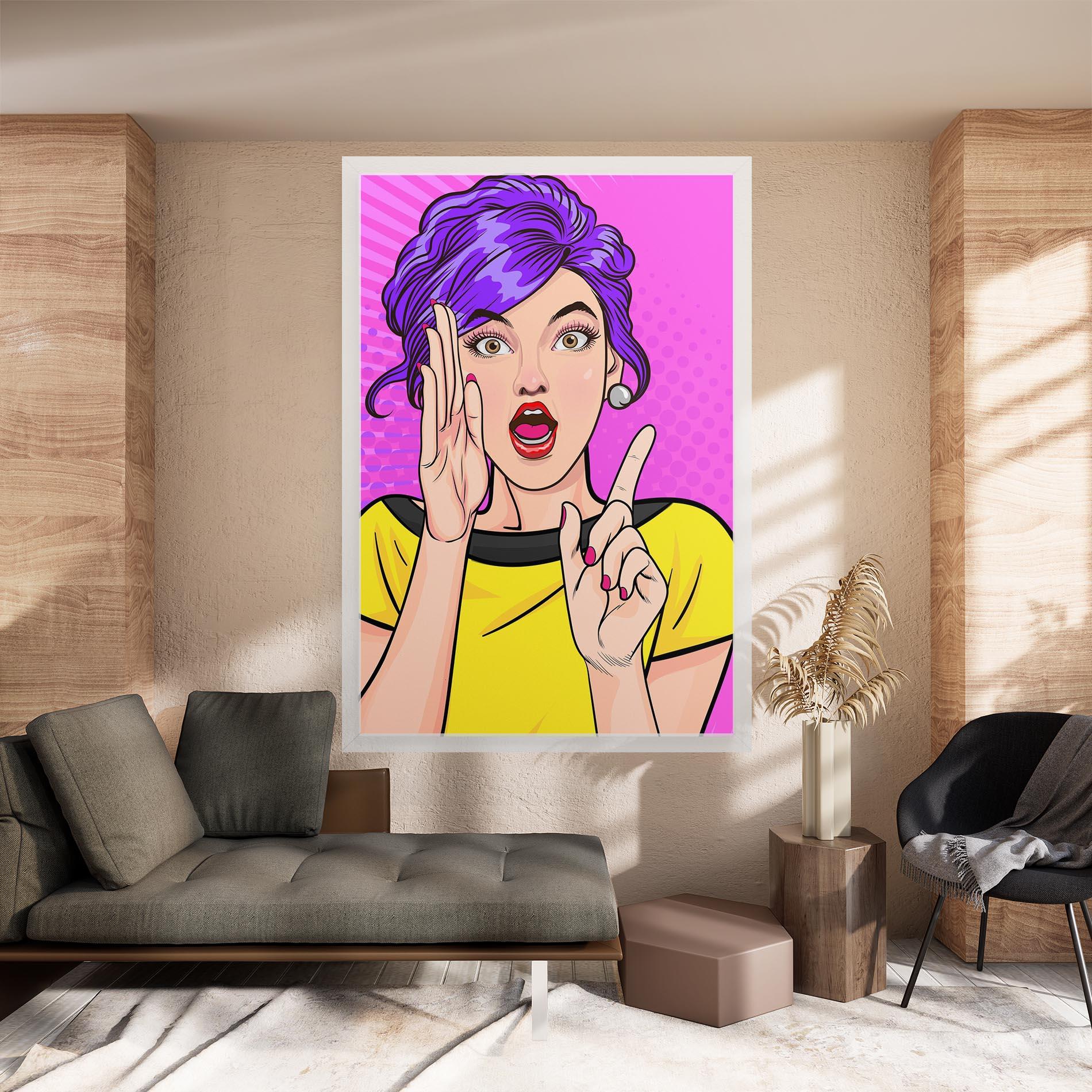 Vászonkép Surprised Pop Woman mockup 8