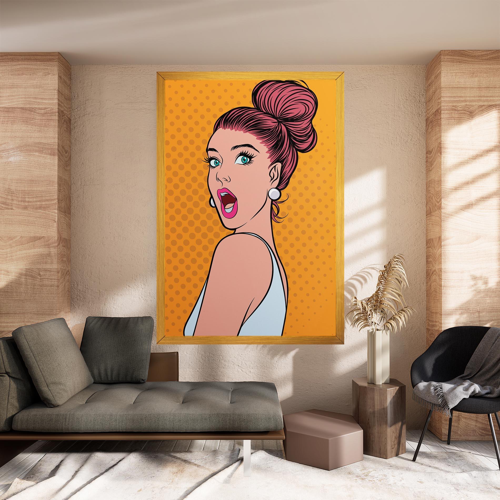 Vászonkép Pop Comic Lady mockup 8