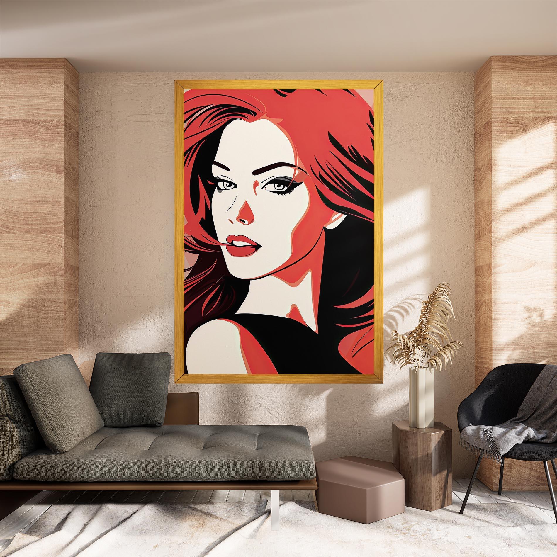 Vászonkép Red Hair Pop Art mockup 8