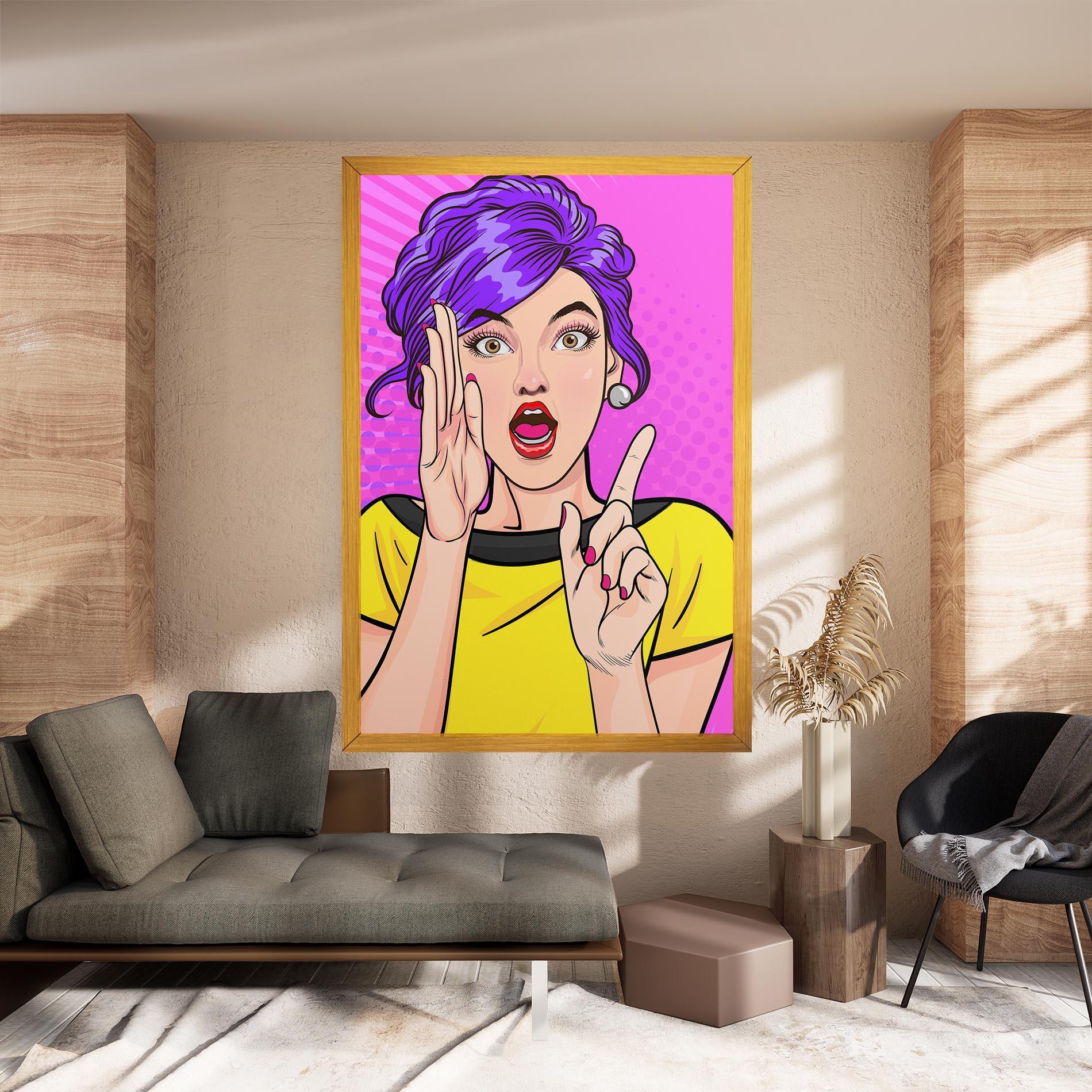 Vászonkép Surprised Pop Woman mockup 8