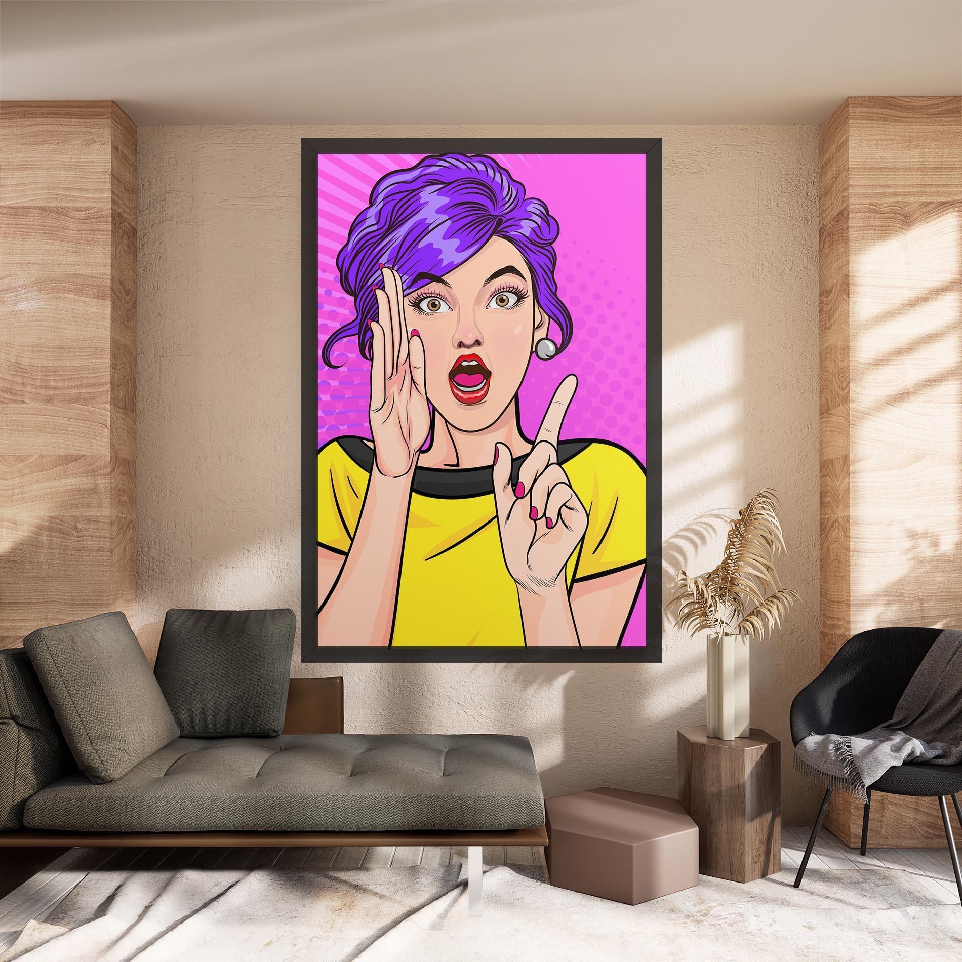 Vászonkép Surprised Pop Woman mockup 8
