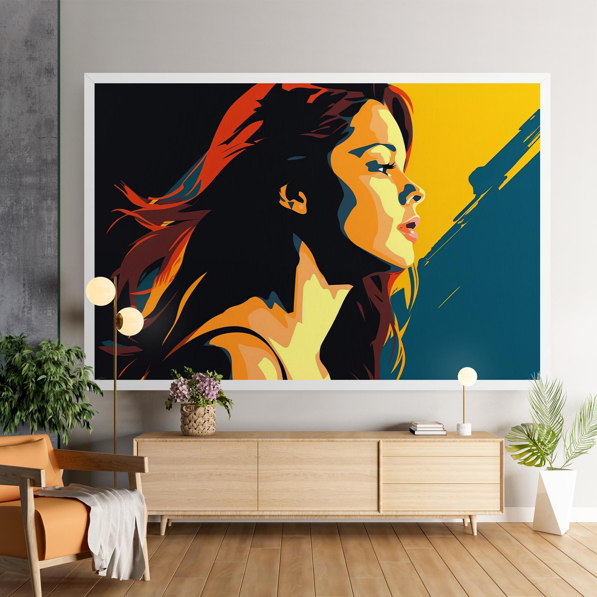 Vászonkép Blue Yellow Pop Art mockup 9