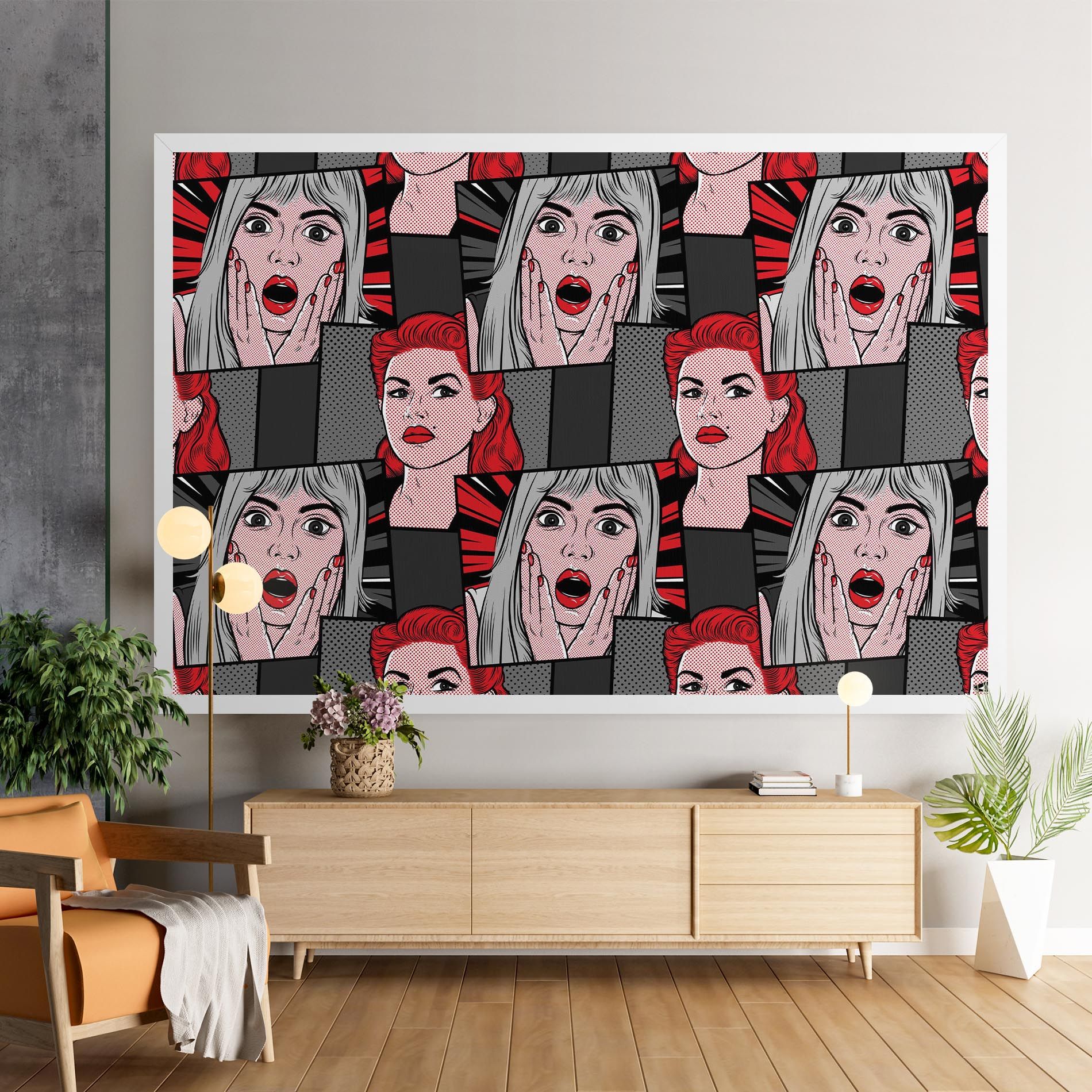 Grey Red Pop Art mockup 9