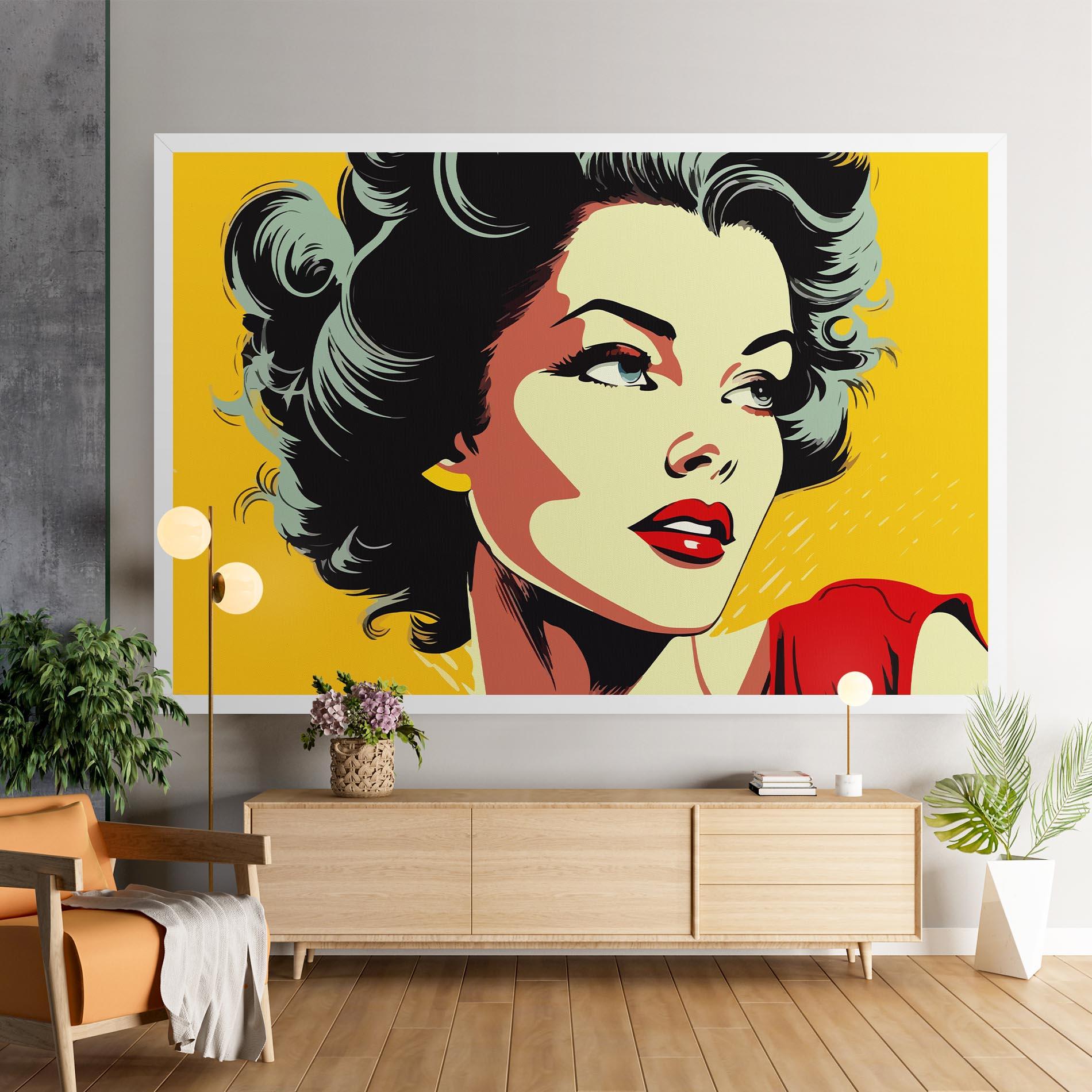 Vászonkép Pop Art Pretty Lady mockup 9